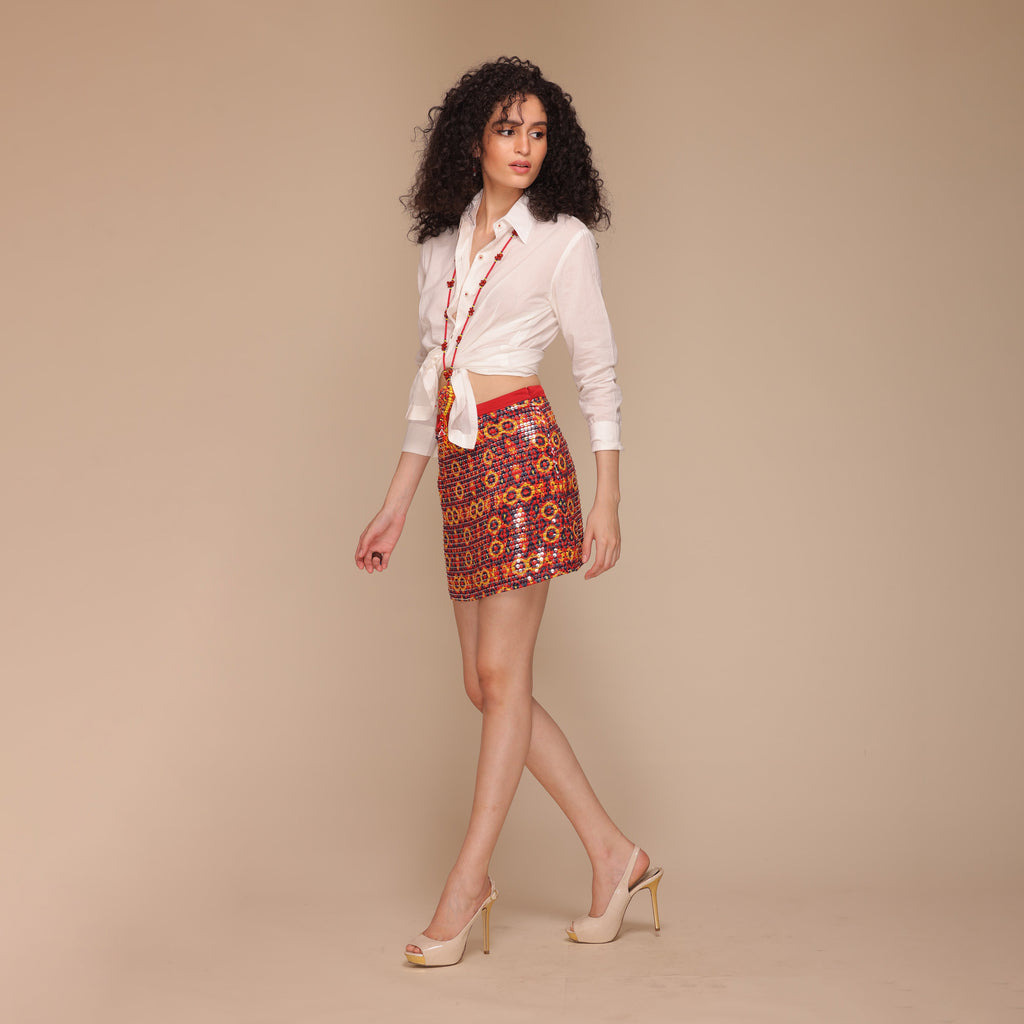 Rosalina Sequined Short Skirt