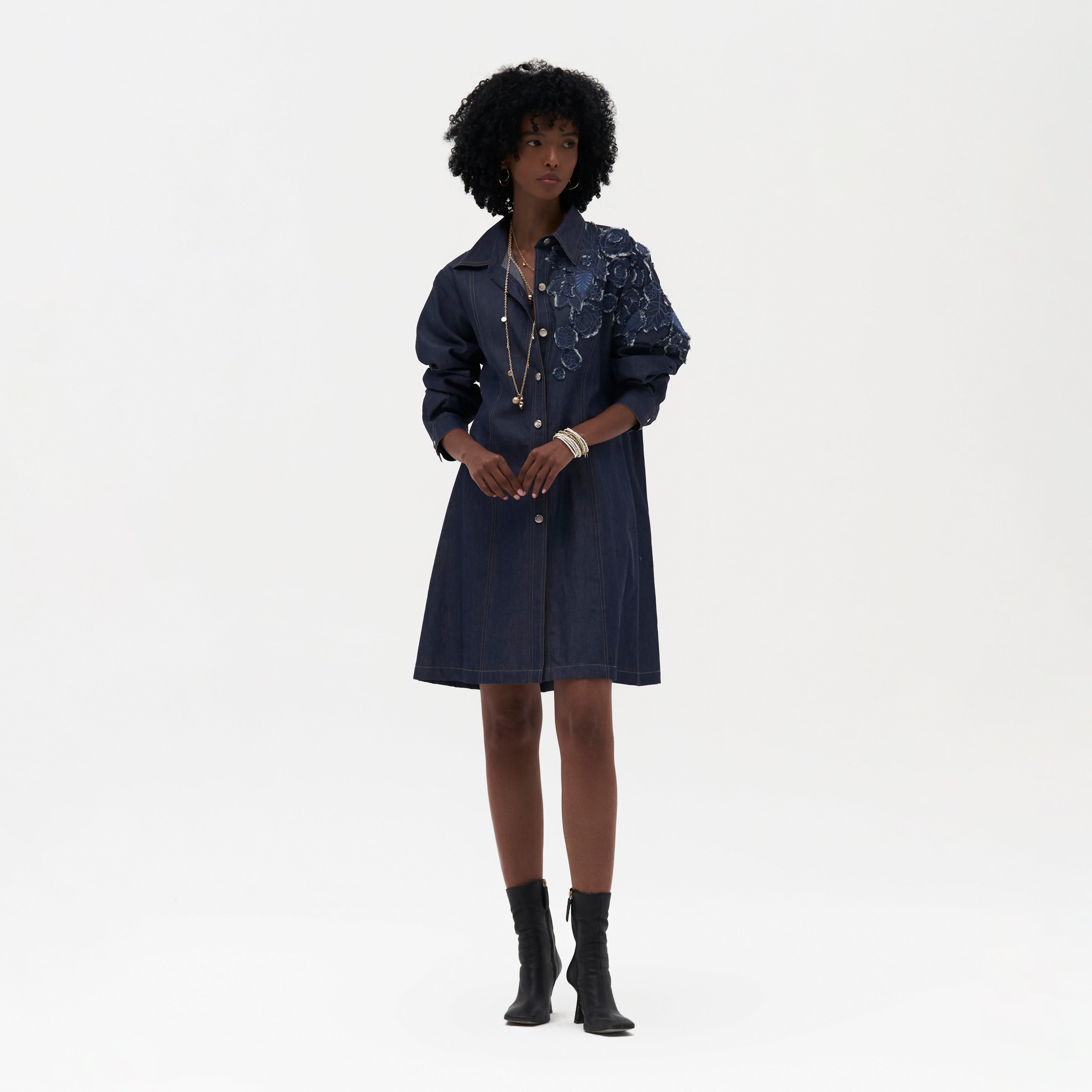 Dao Embroidered Shirt Dress