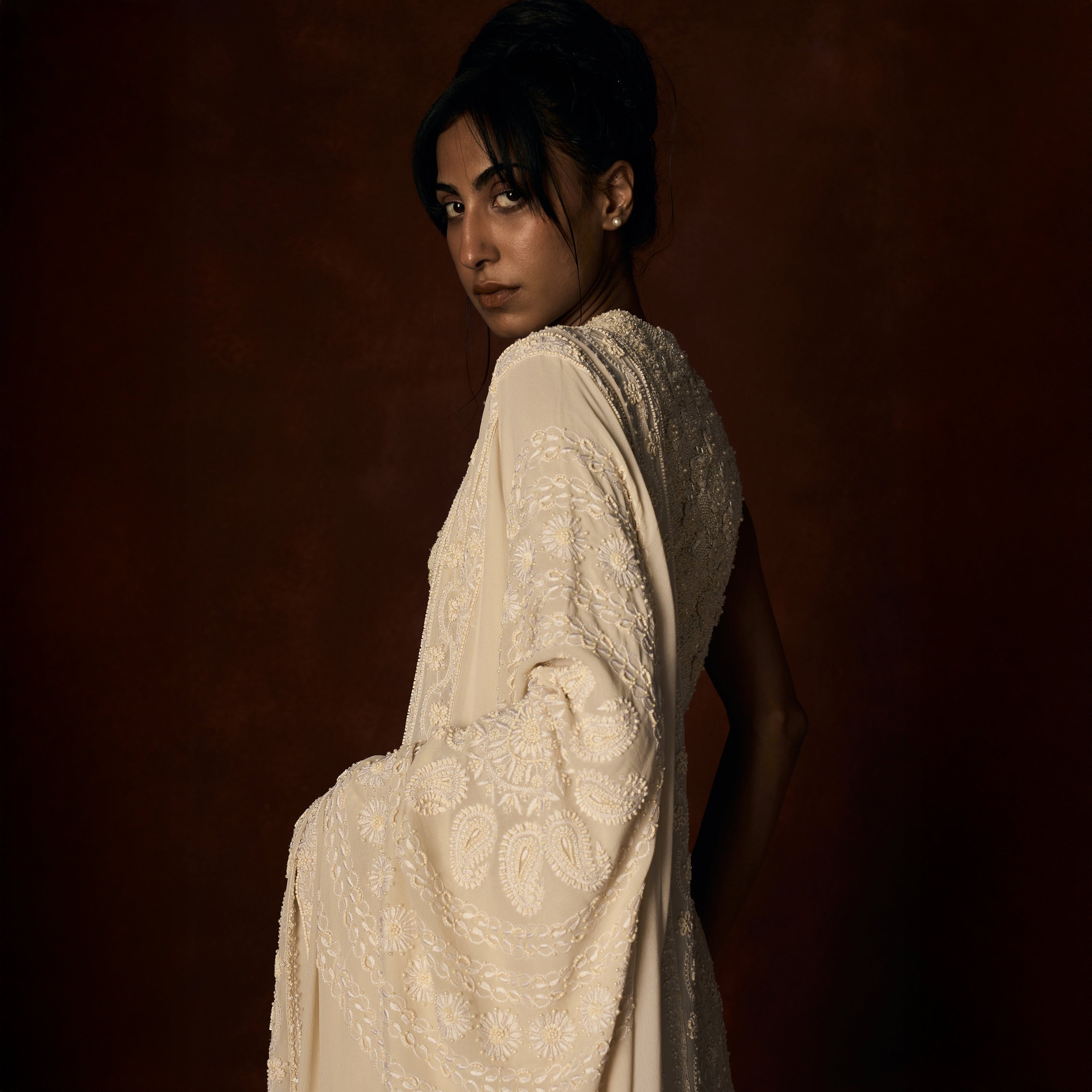 Hirabai Chikankari Ivory Lehanga