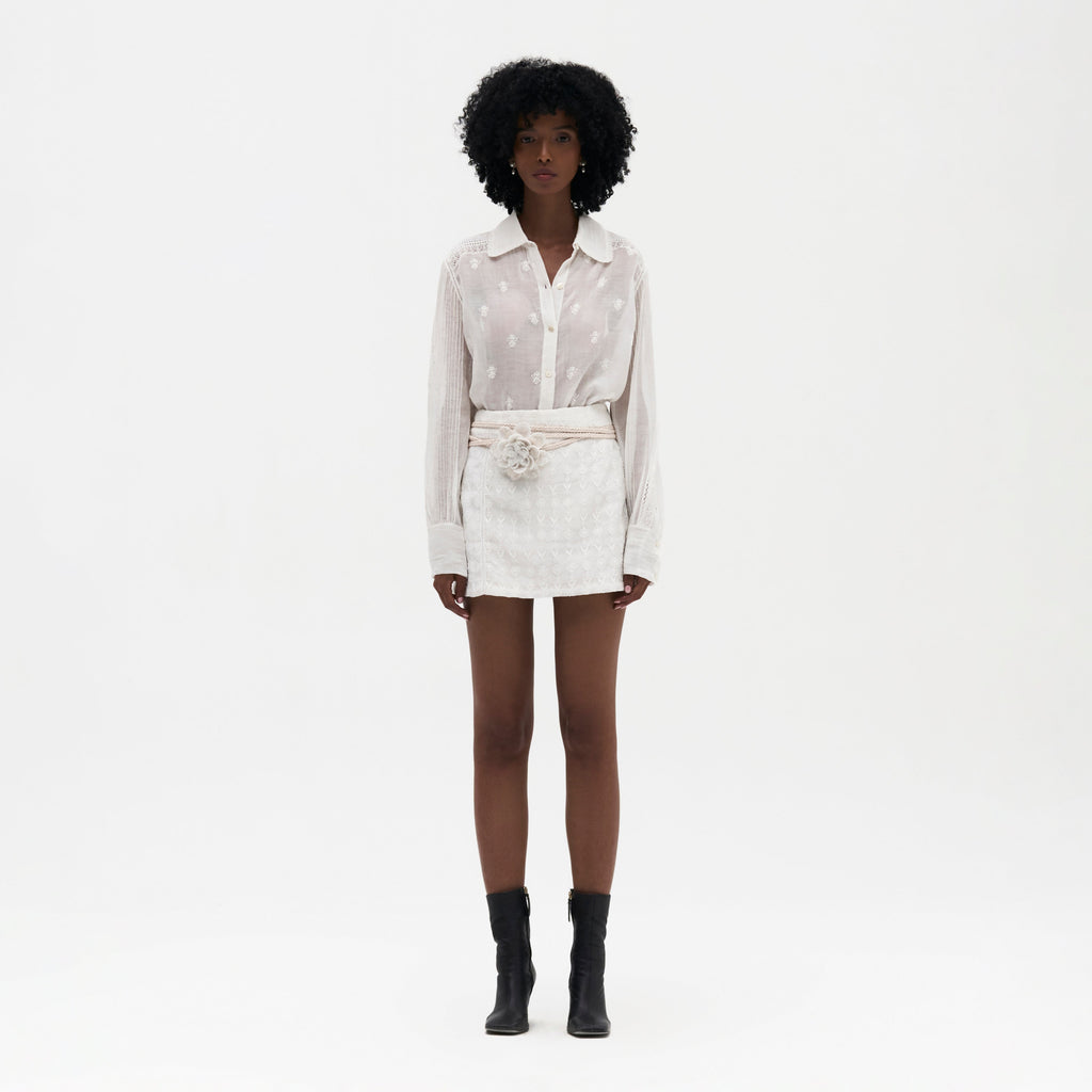Juno Chikankari Mini Skirt