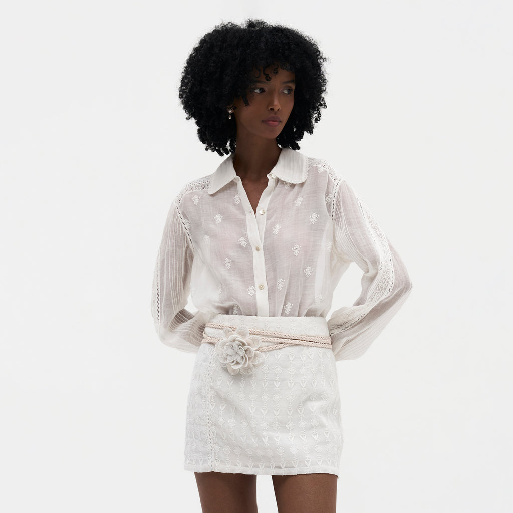 Juno Chikankari Mini Skirt