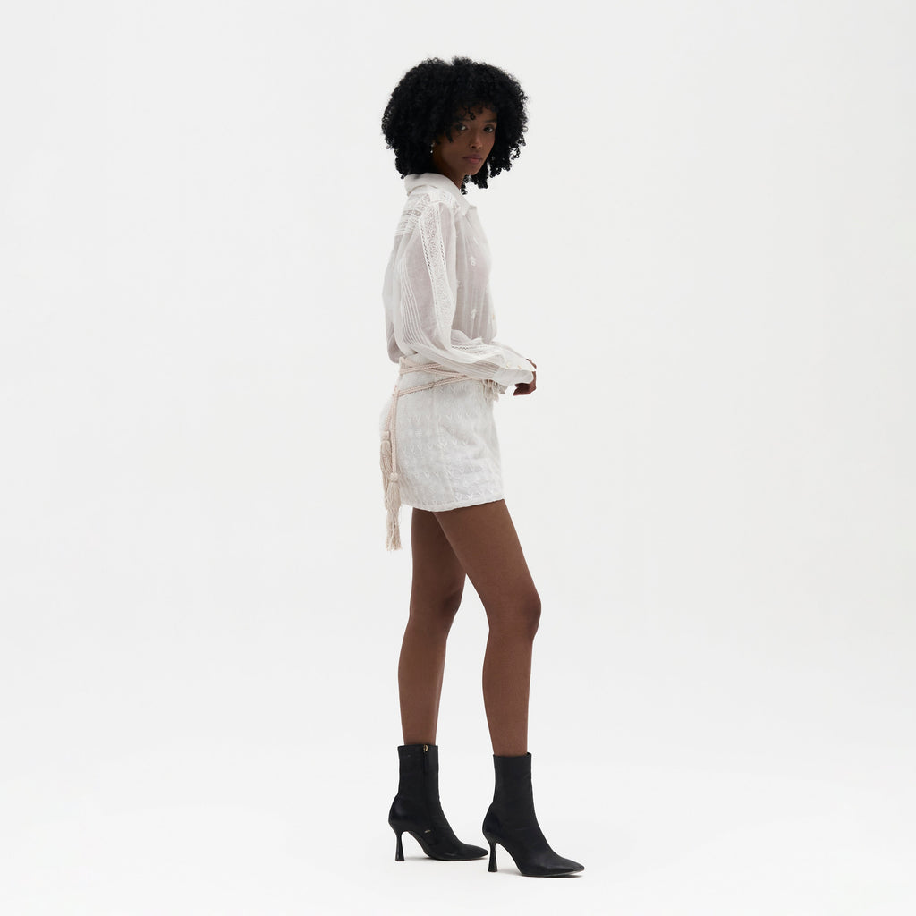 Juno Chikankari Mini Skirt