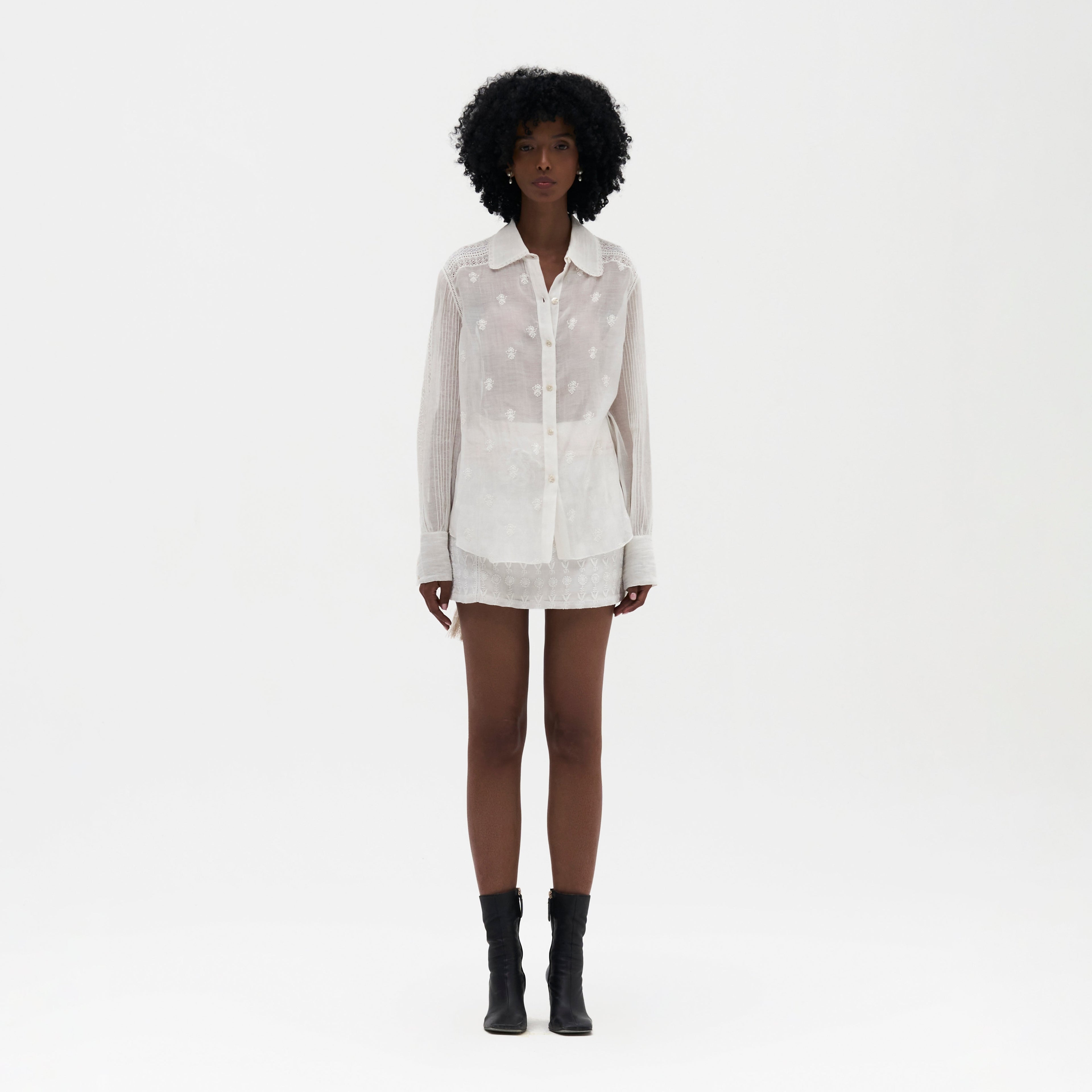 Juno Chikankari Mini Skirt