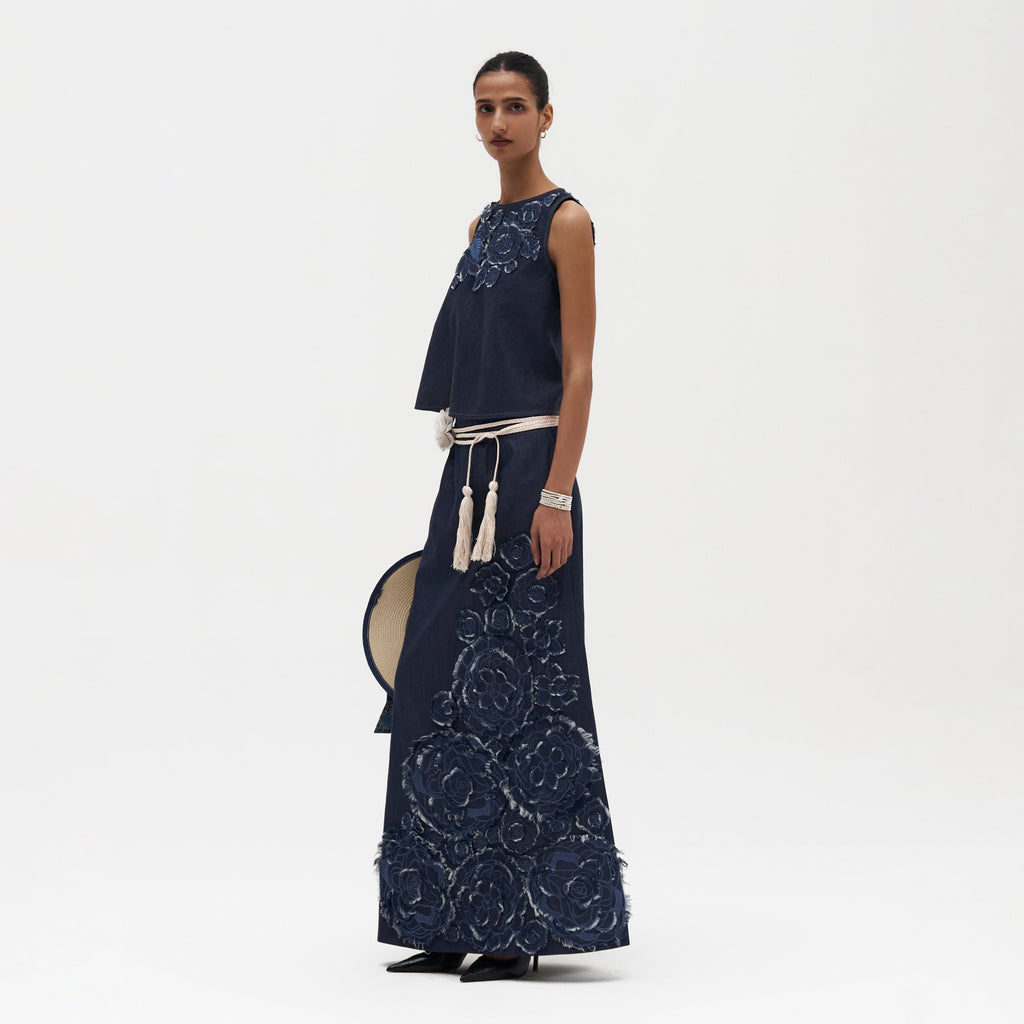 Simone Embroidered Aline Skirt