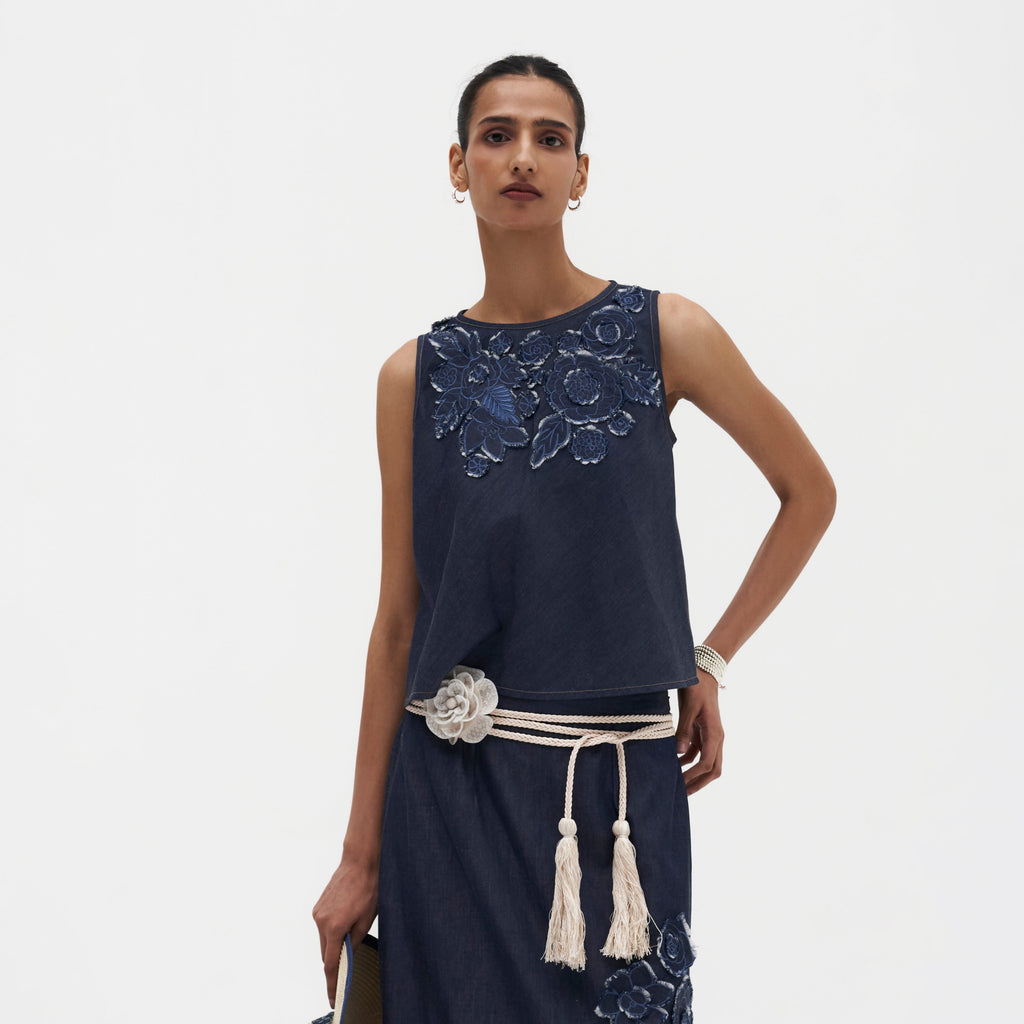 Simone Embroidered Aline Skirt