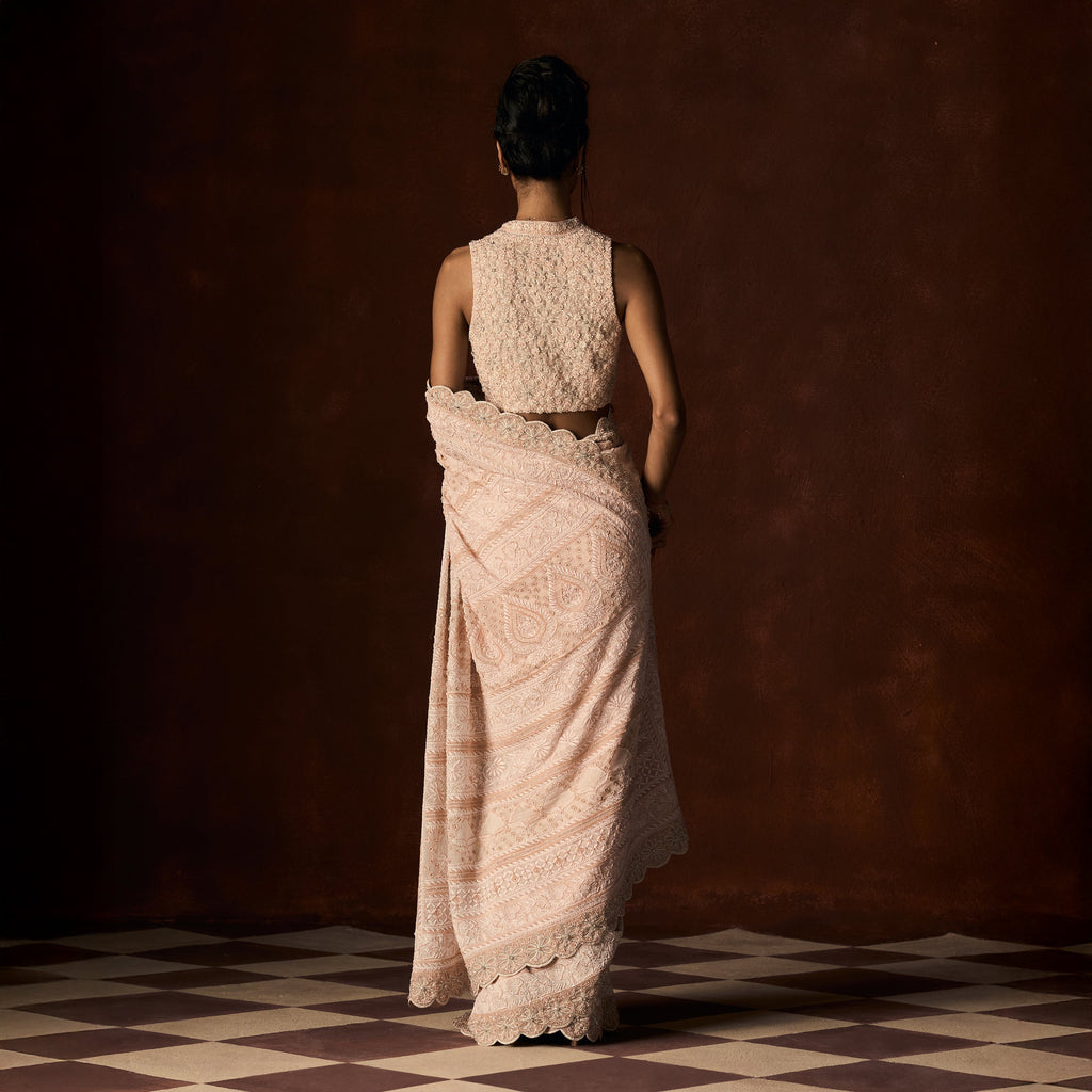 Vandana Embroidered Blush Pink Jewel Bodice