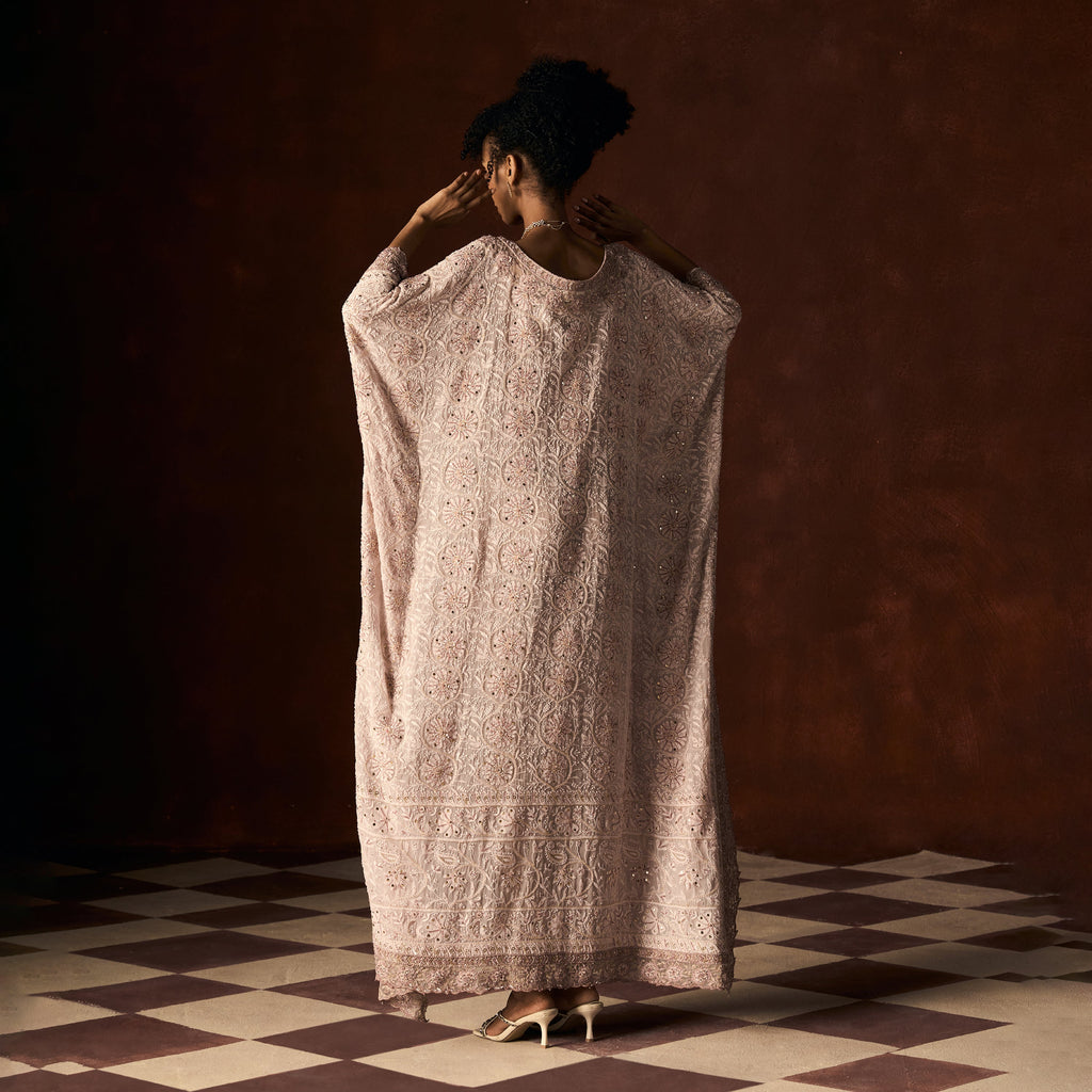 Mohini Chikankari Lavendar Kaftan Outfit