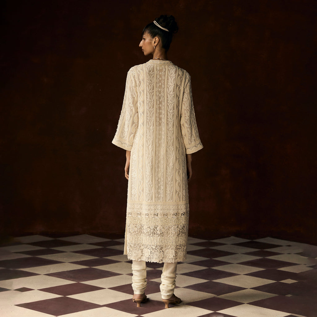 Rani Chikankari Ivory Cutwork Tunic