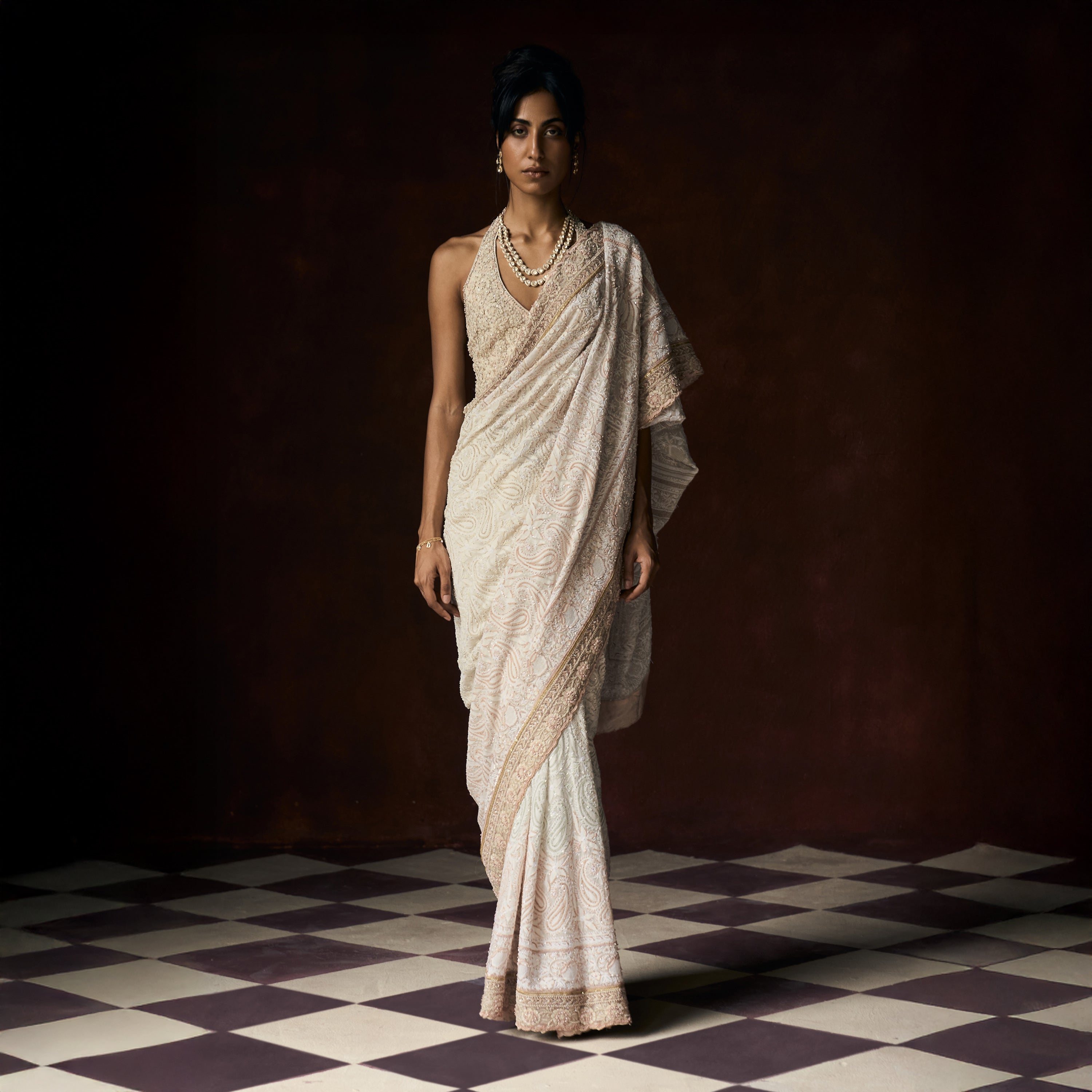 Tanishka Chikankari Ivory Saree