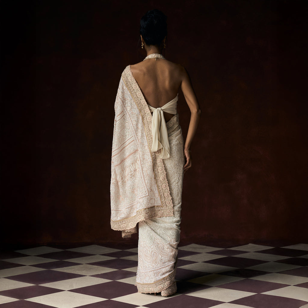 Tanishka Chikankari Ivory Saree
