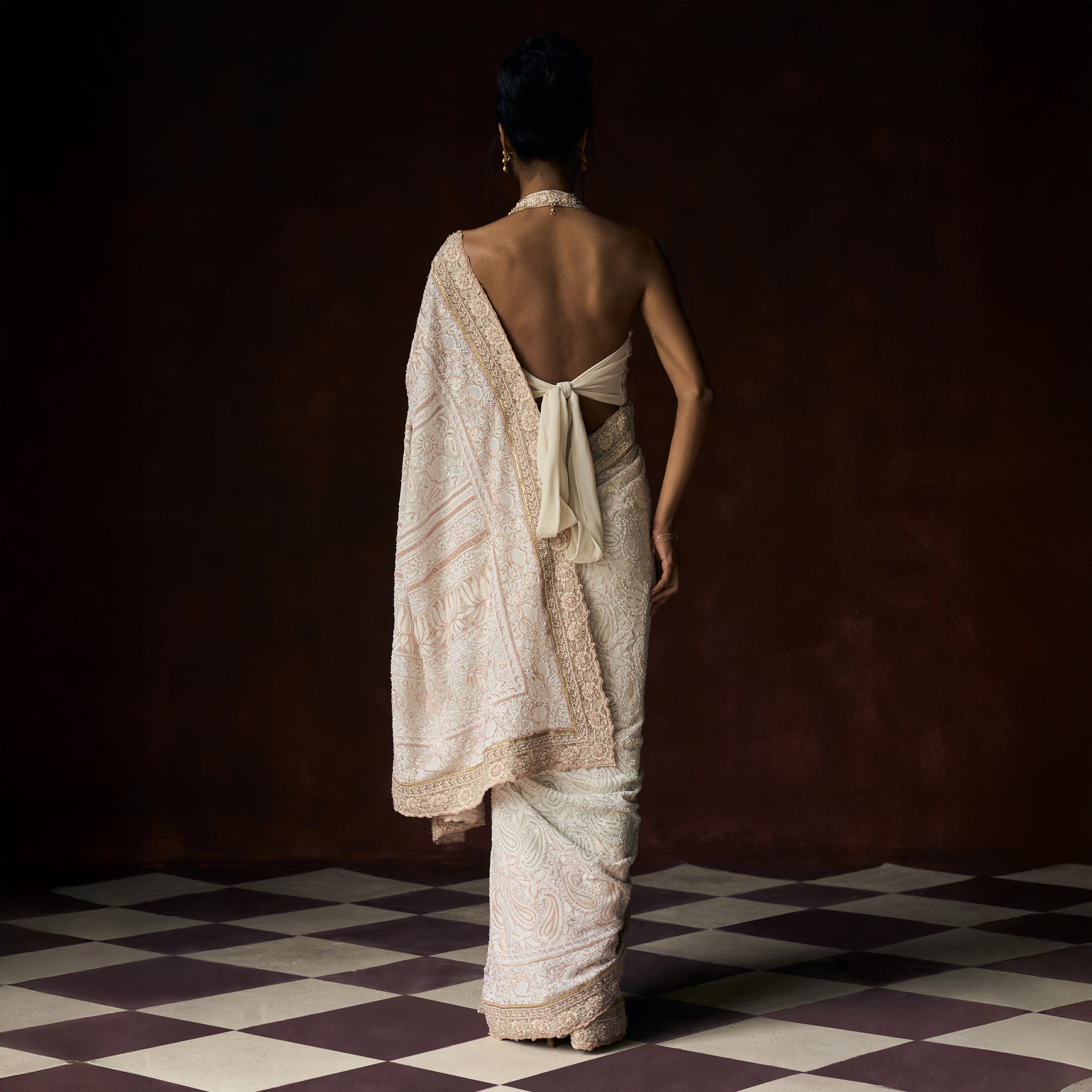 Kalyani Embroidered Ivory Halter Top