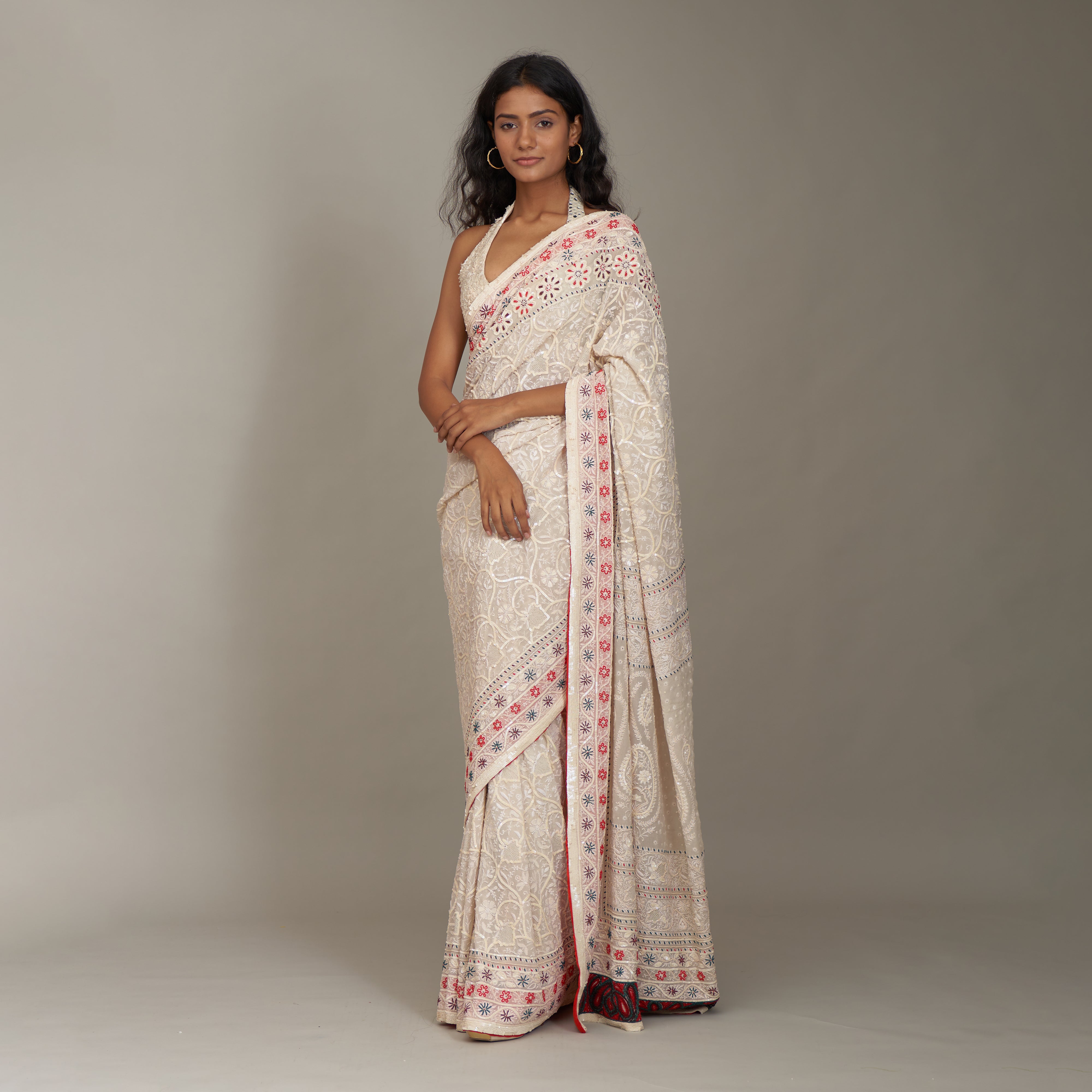 Aadhya Chikan Embroidered Saree