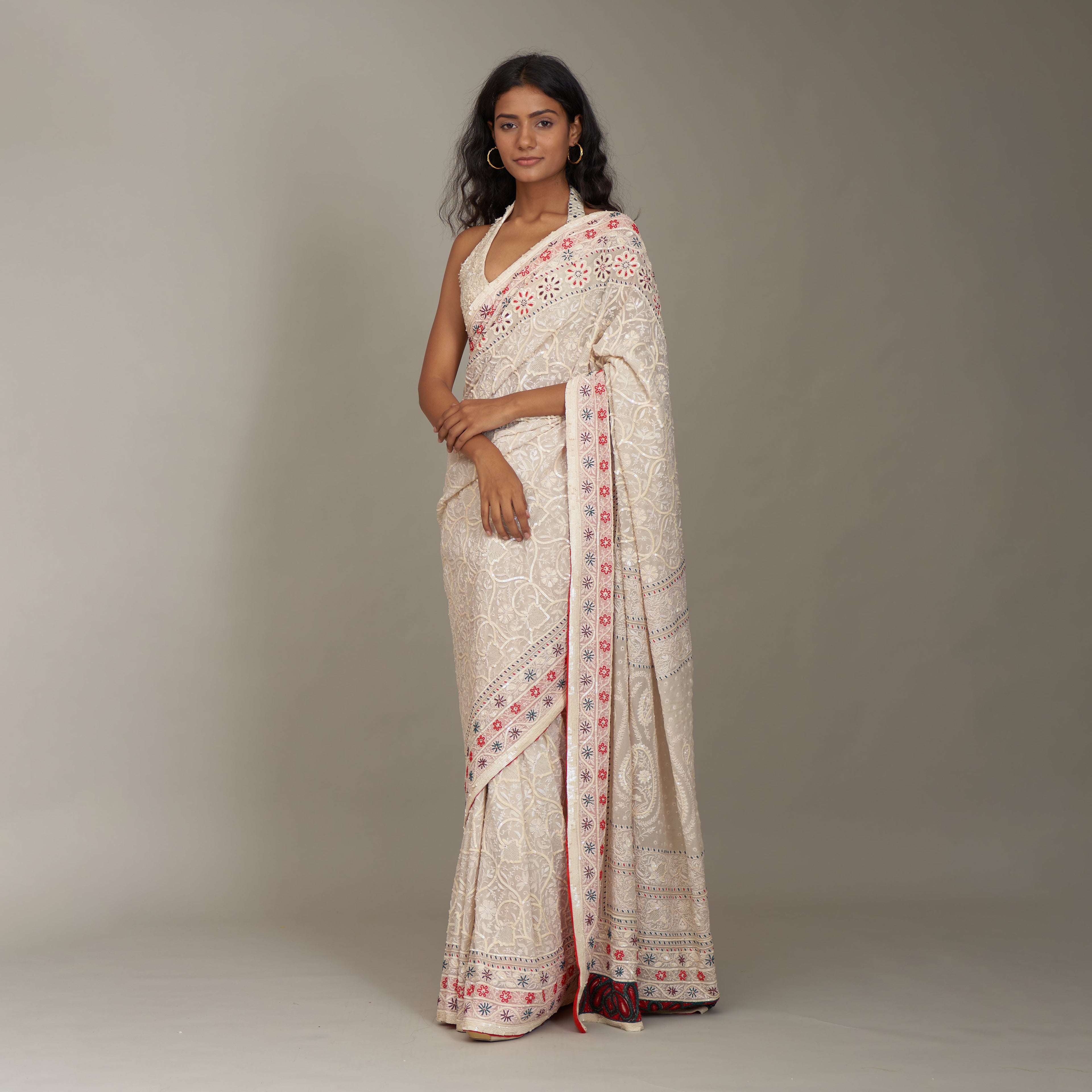 Aadhya Chikan Embroidered Saree
