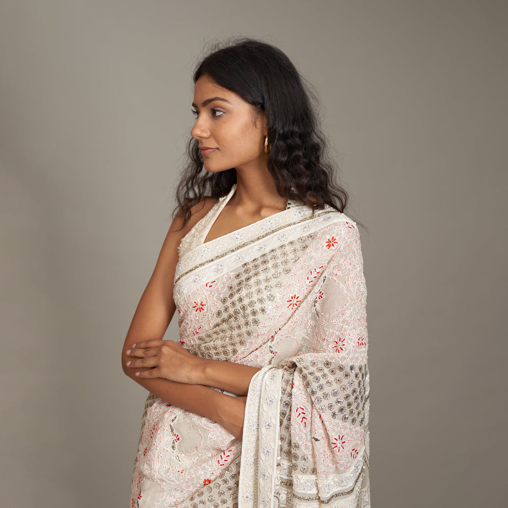 Divya Chikan Embroidered Saree