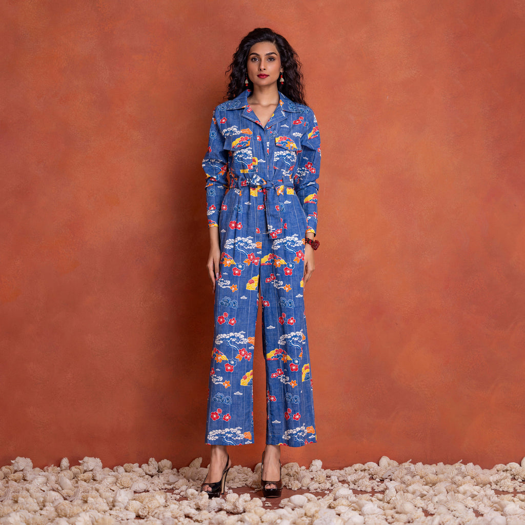 Junko Shirt Collar Jumpsuit