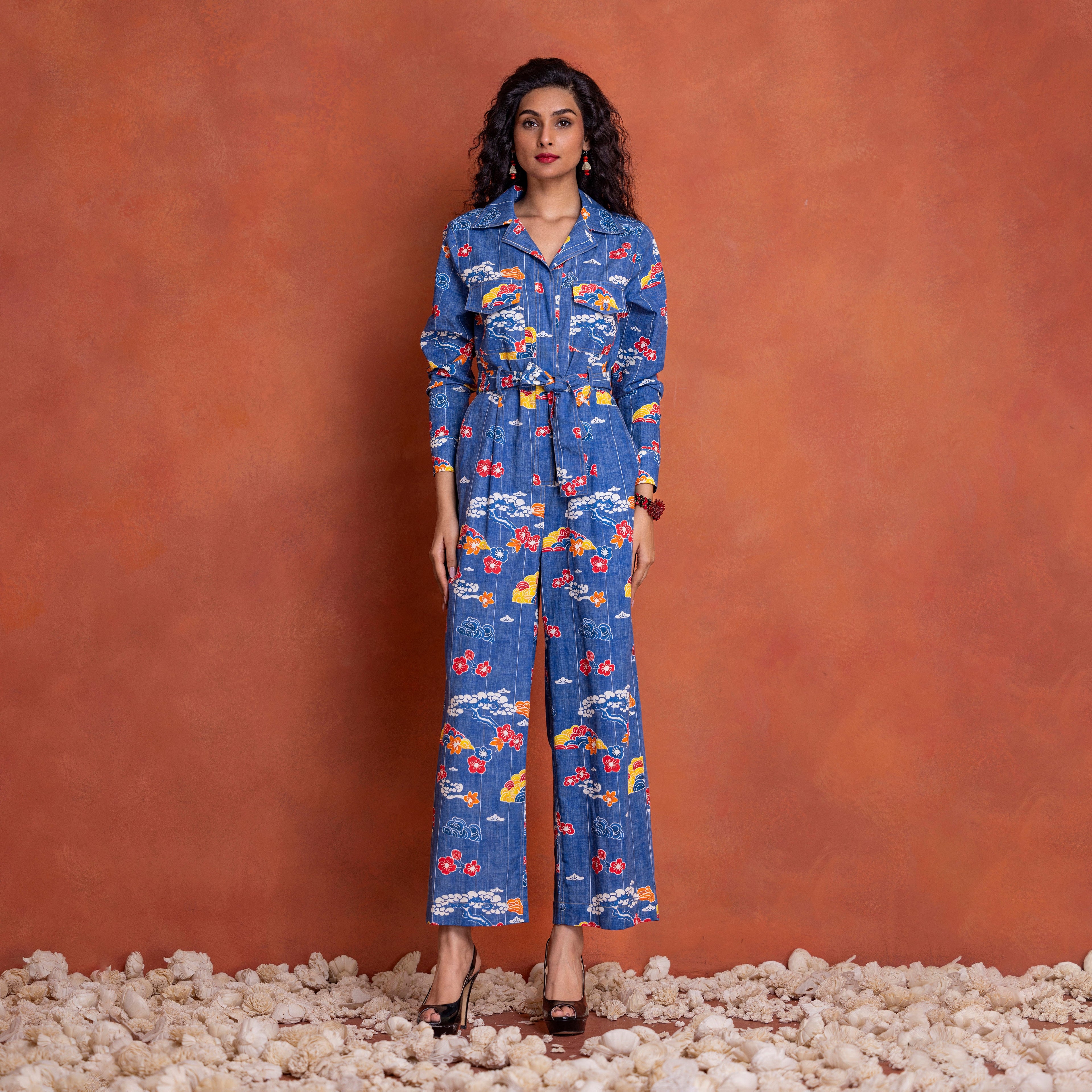 Junko Shirt Collar Jumpsuit