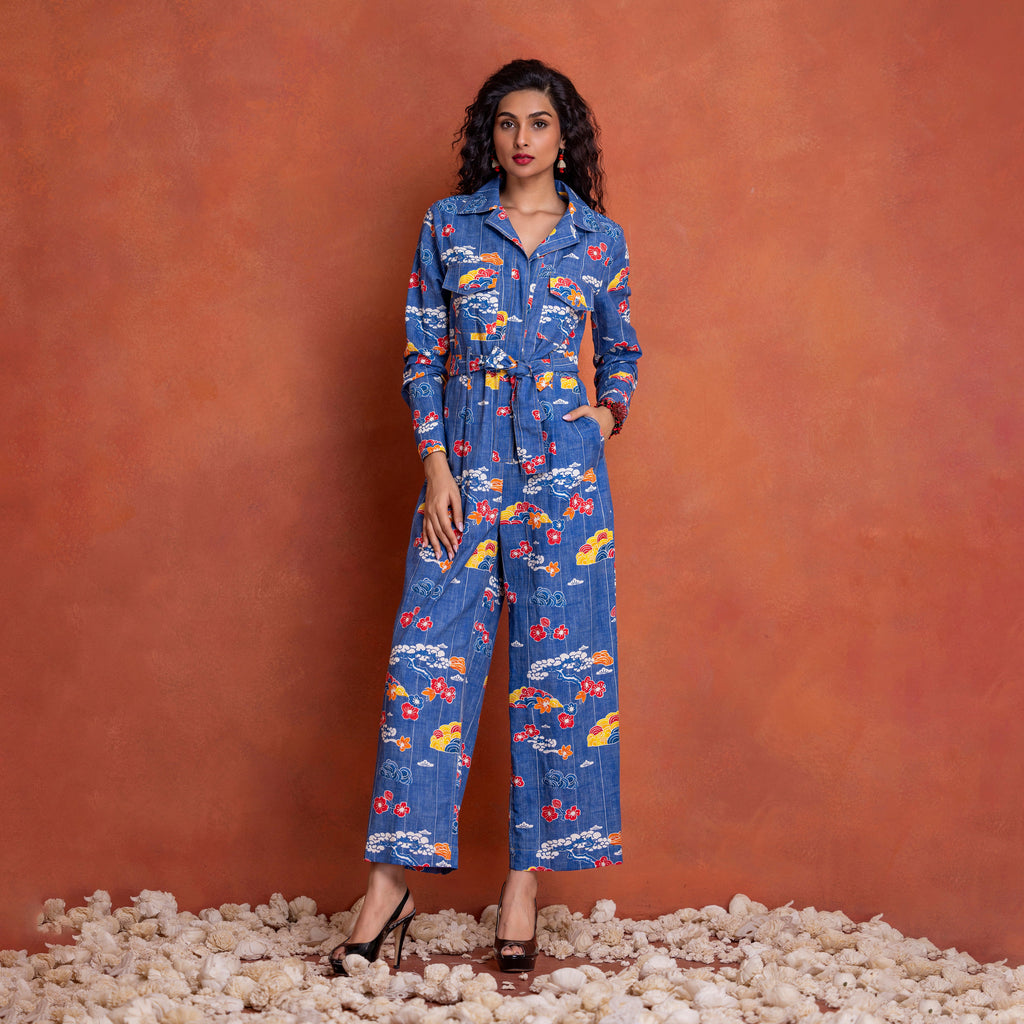 Junko Shirt Collar Jumpsuit