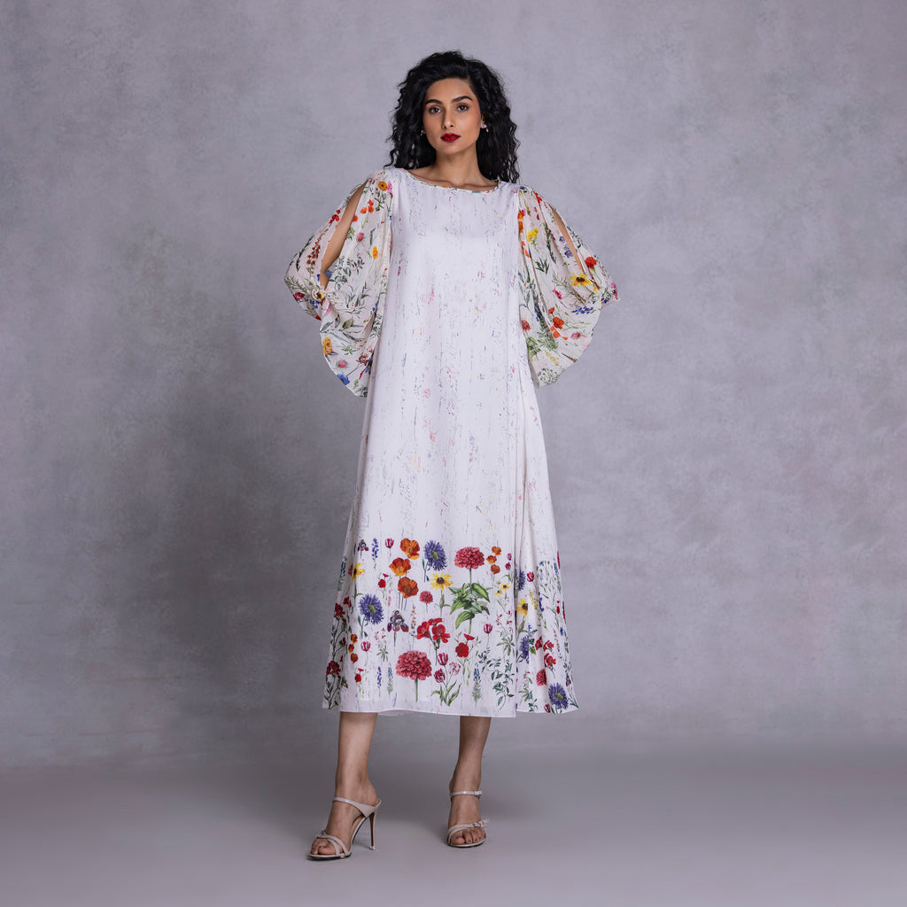 Lavender Boat Neck Dress