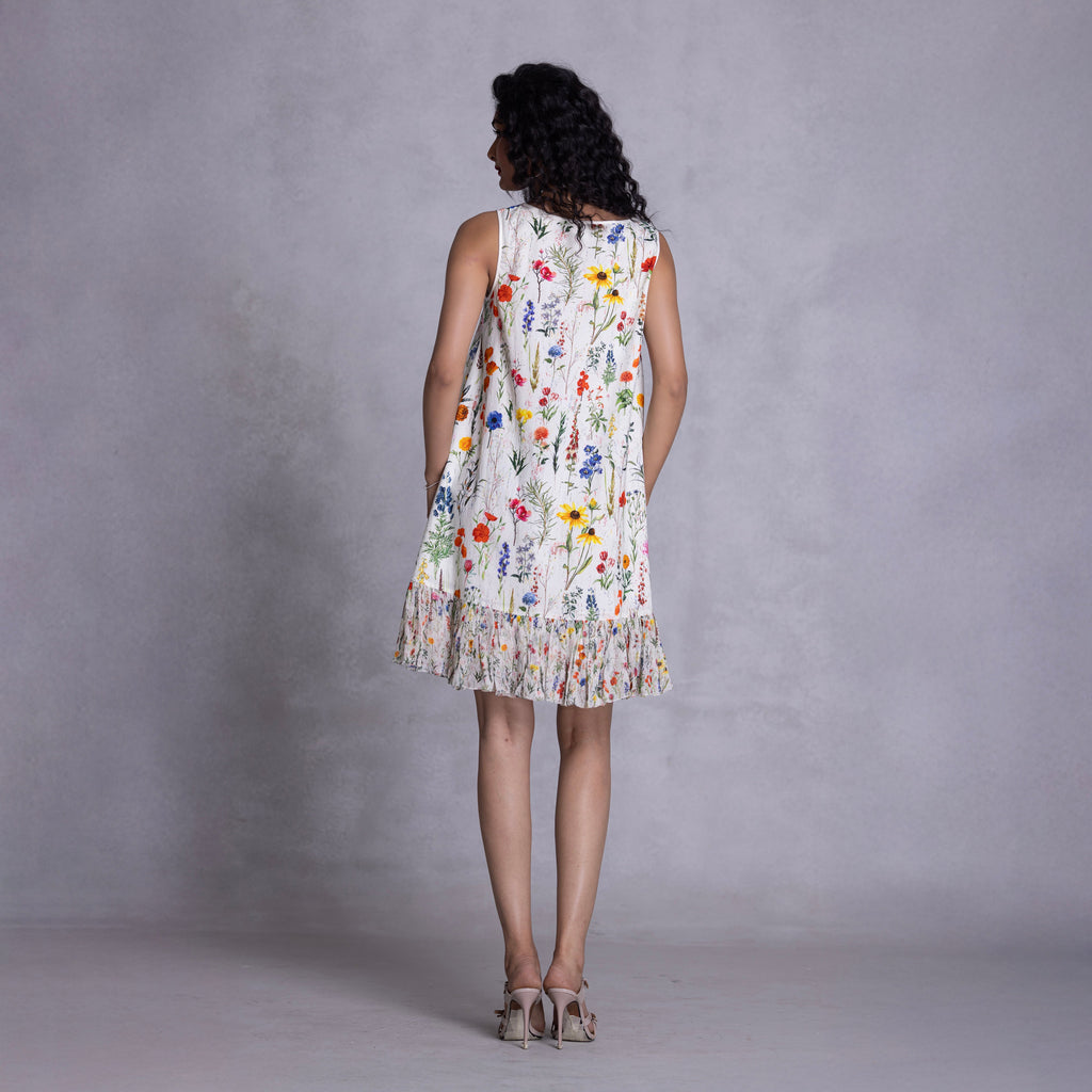 Zinnia Shift Dress with Ruffle