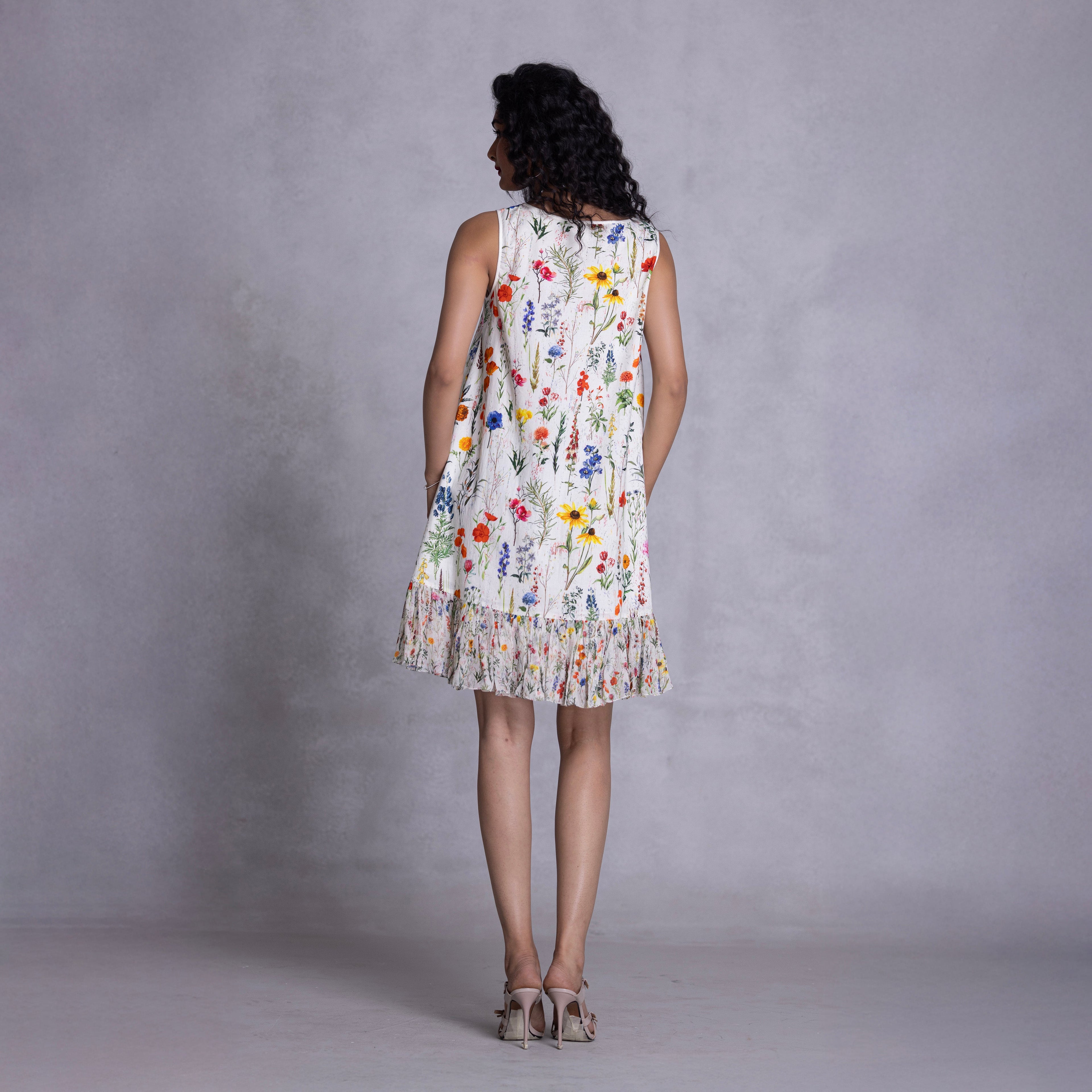 Zinnia Shift Dress with Ruffle