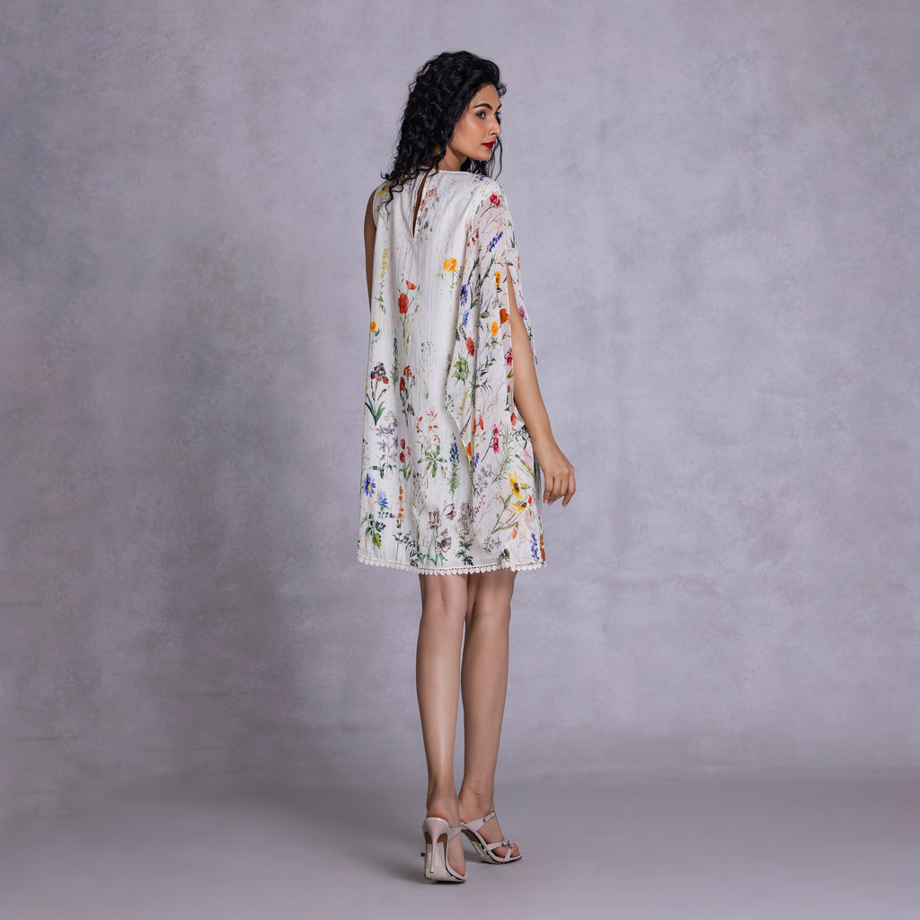 Amaryllis Shift Dress With Drape