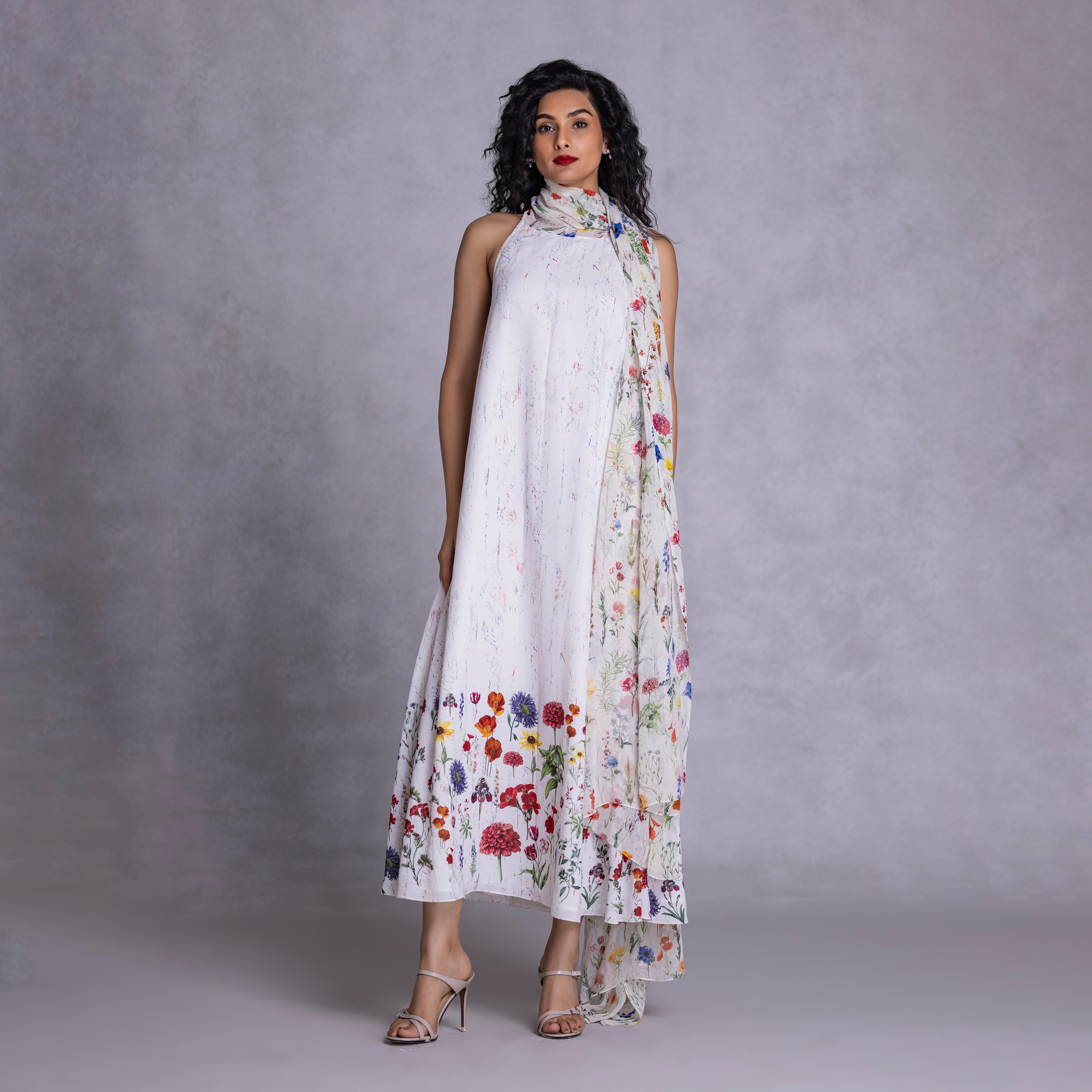 Iris Dress With Drape