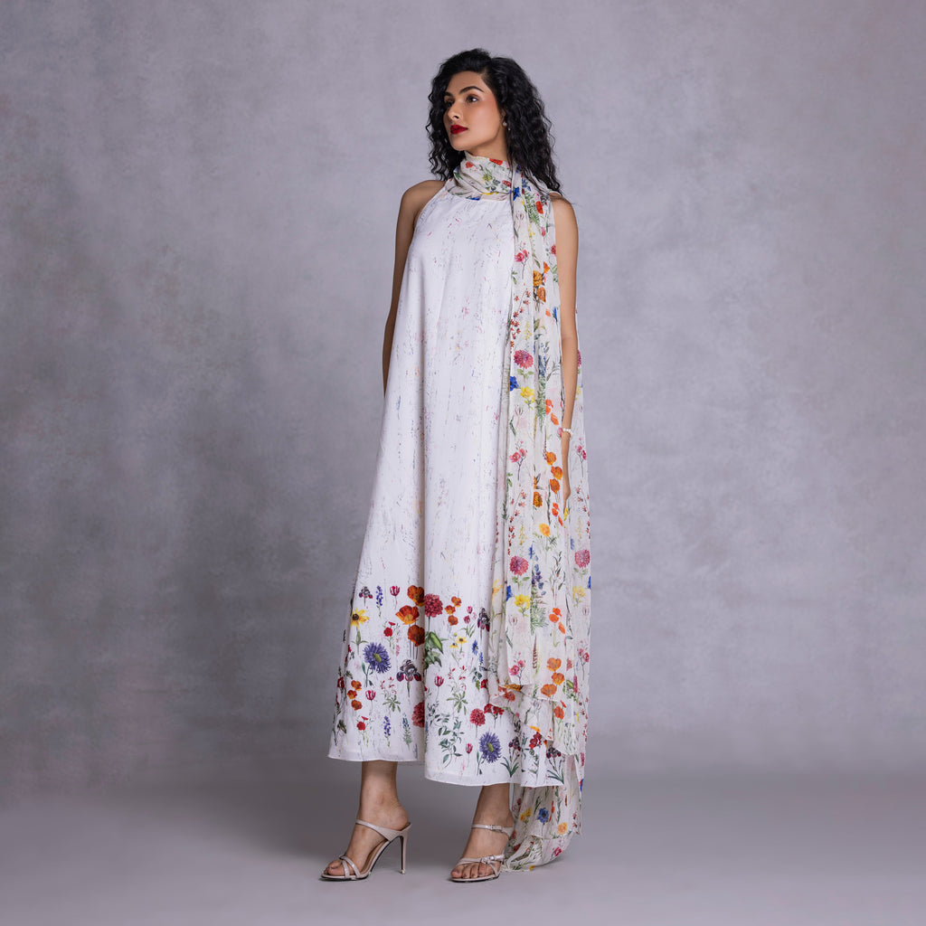 Iris Dress With Drape