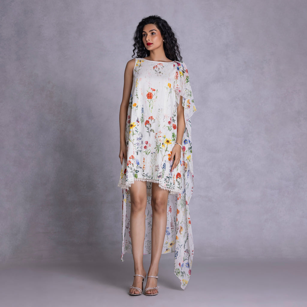 Orchid Shift Dress With Drape