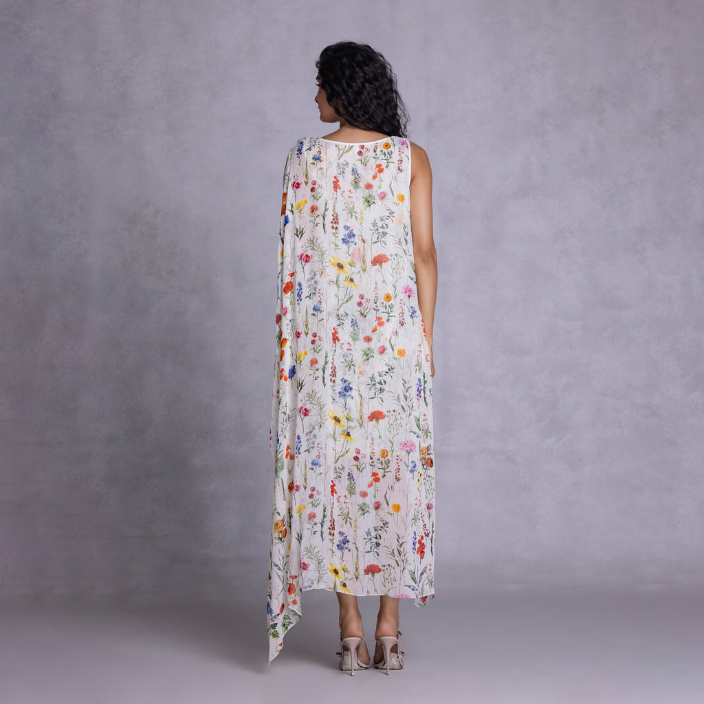 Orchid Shift Dress With Drape