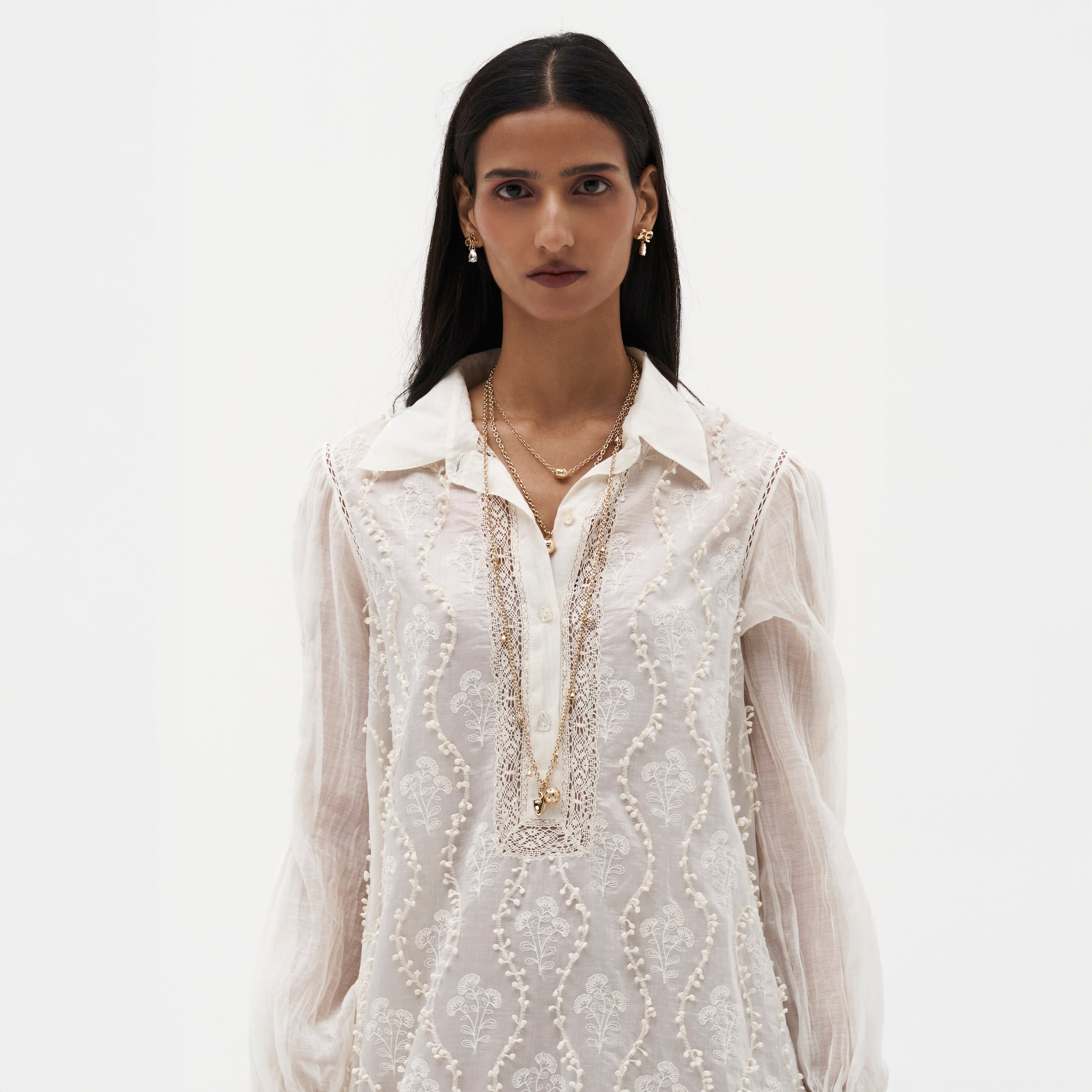 Annette Embroidered Shirt Dress