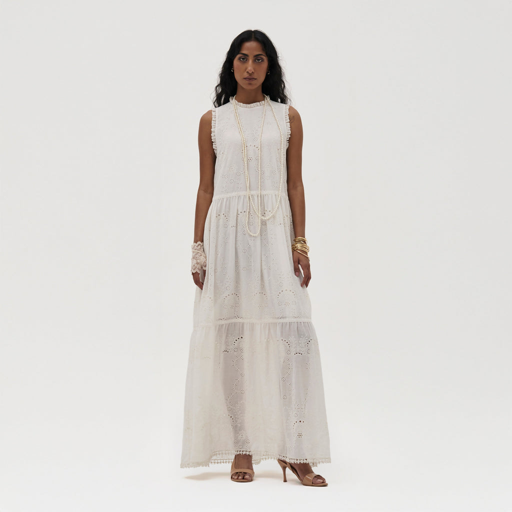 Erin Long Embroidered Dress