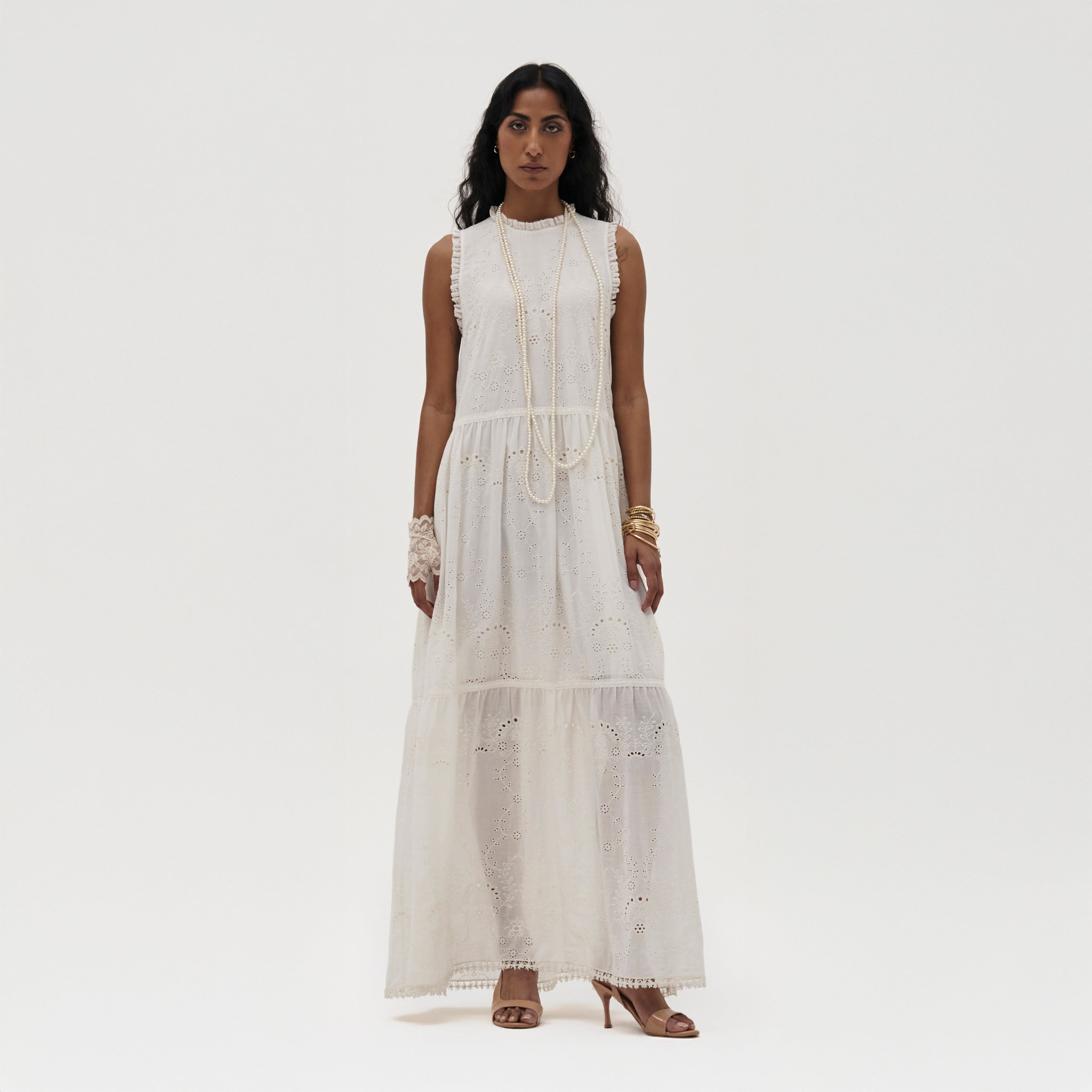 Erin Long Embroidered Dress