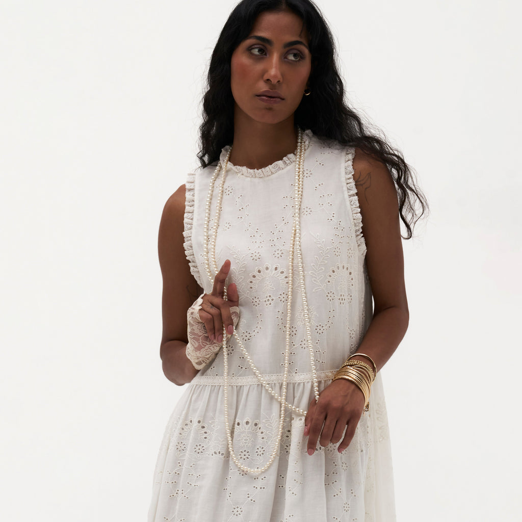 Erin Long Embroidered Dress