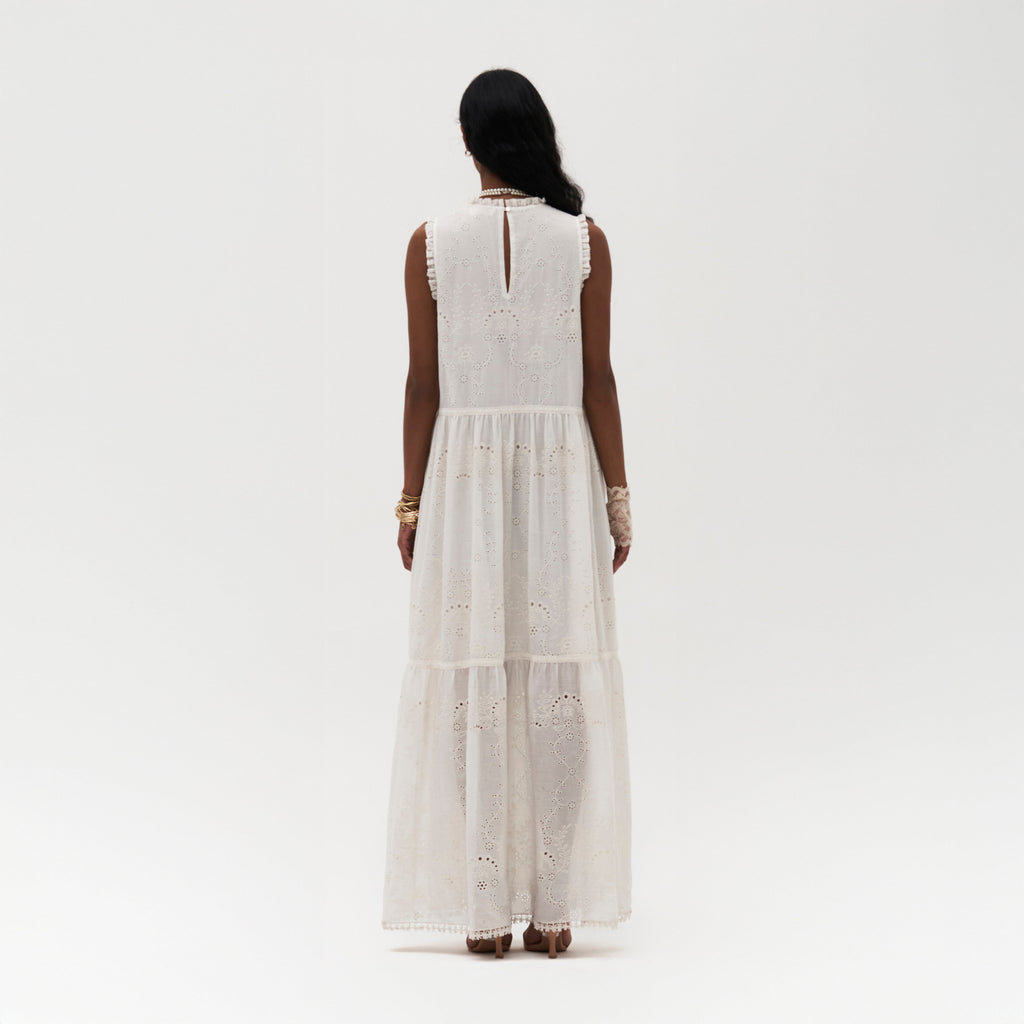 Erin Long Embroidered Dress