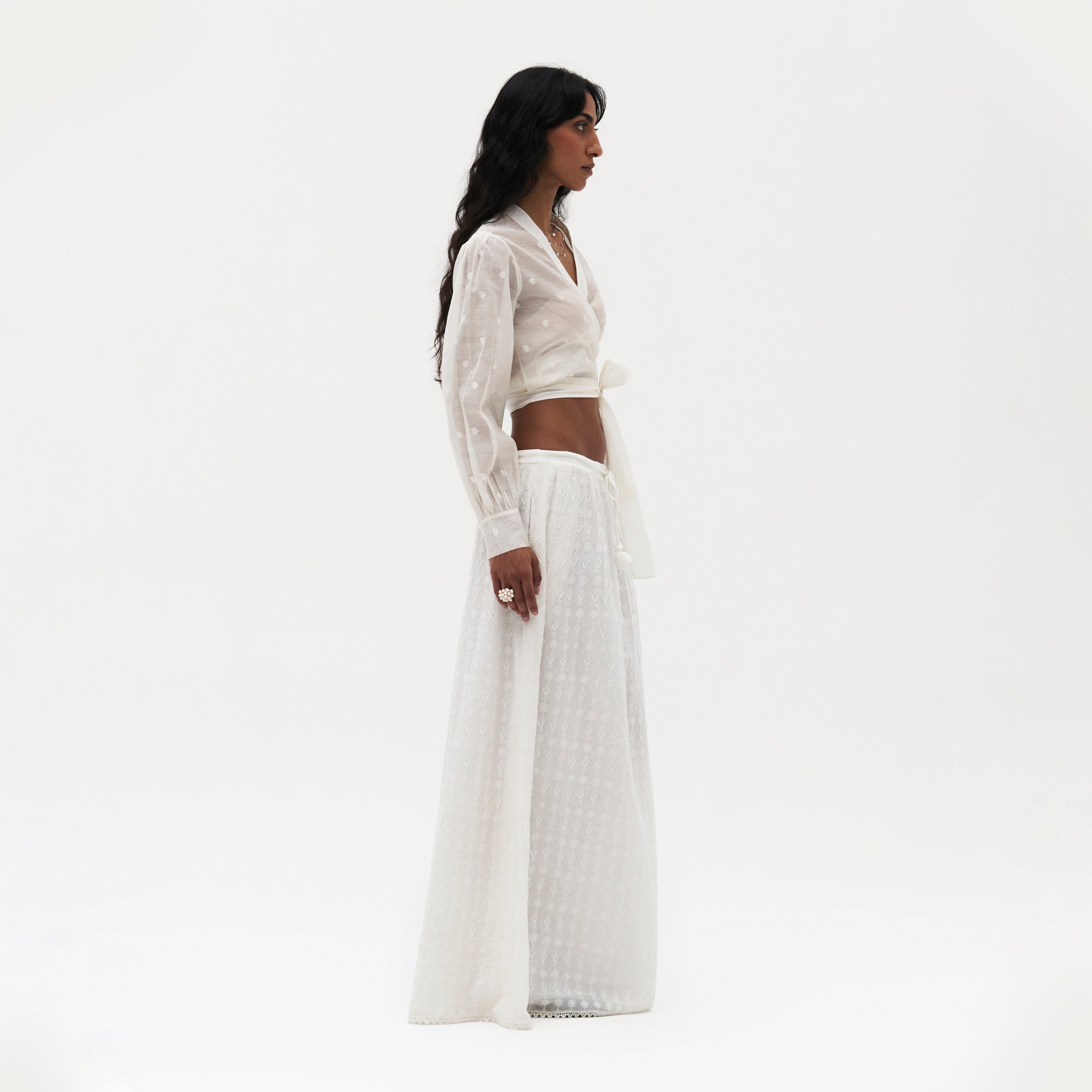 Sylvie Chikankari Wrap Top