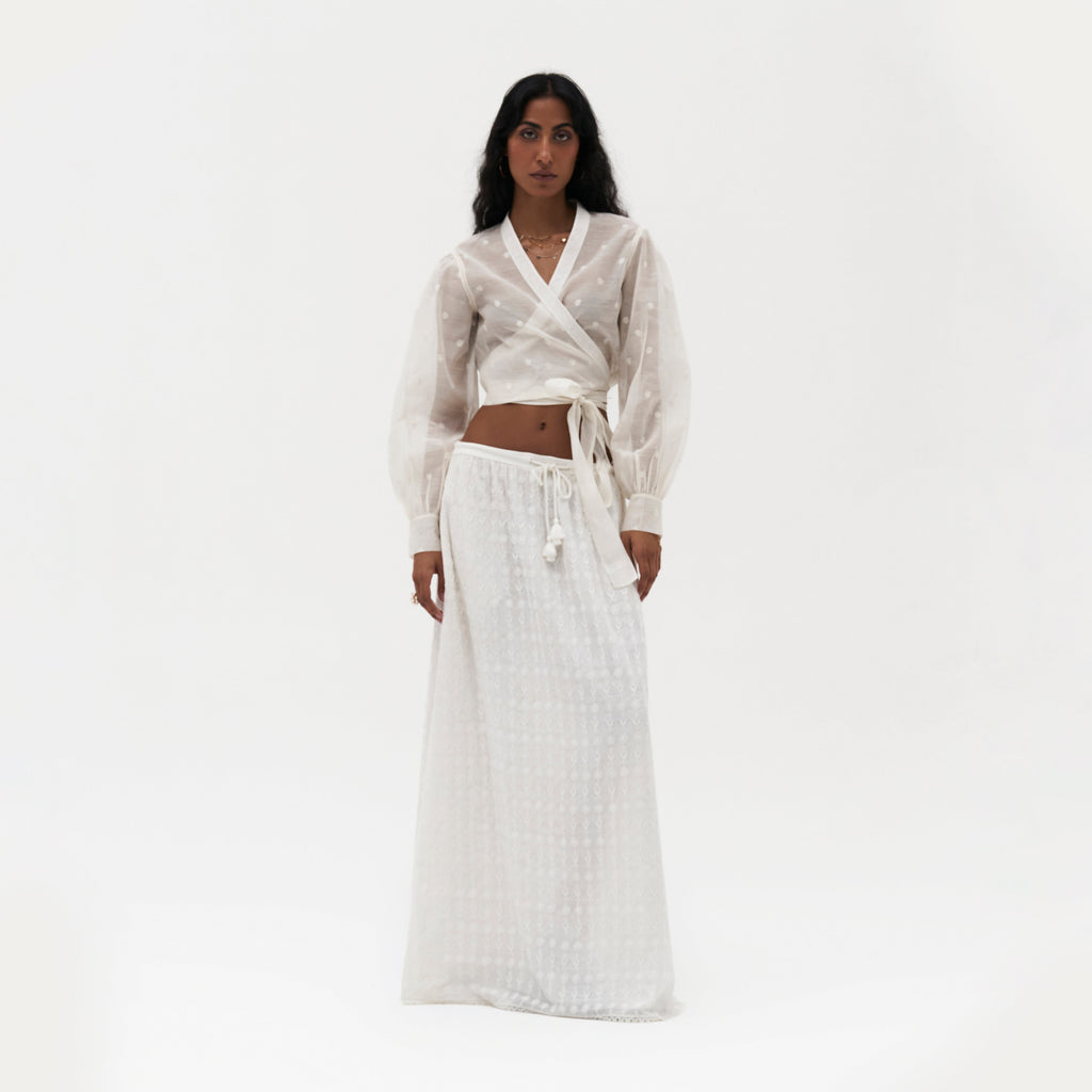 Sylvie Chikankari Wrap Top