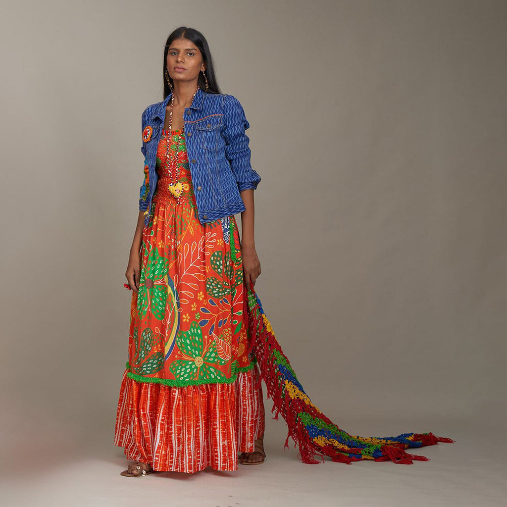 Adalyn Bikers Ikat Mirror Patchwork Jacket