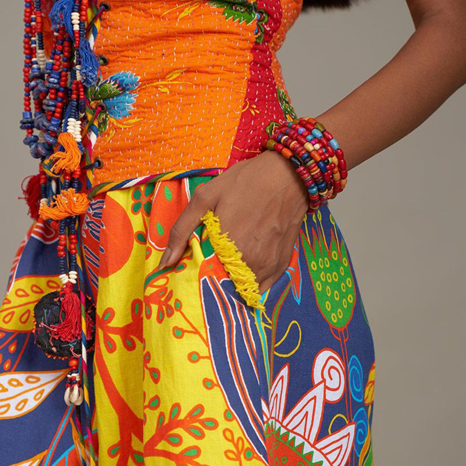 Alyssa Off Shoulder Bustier Jumpsuit Forest Wonderland