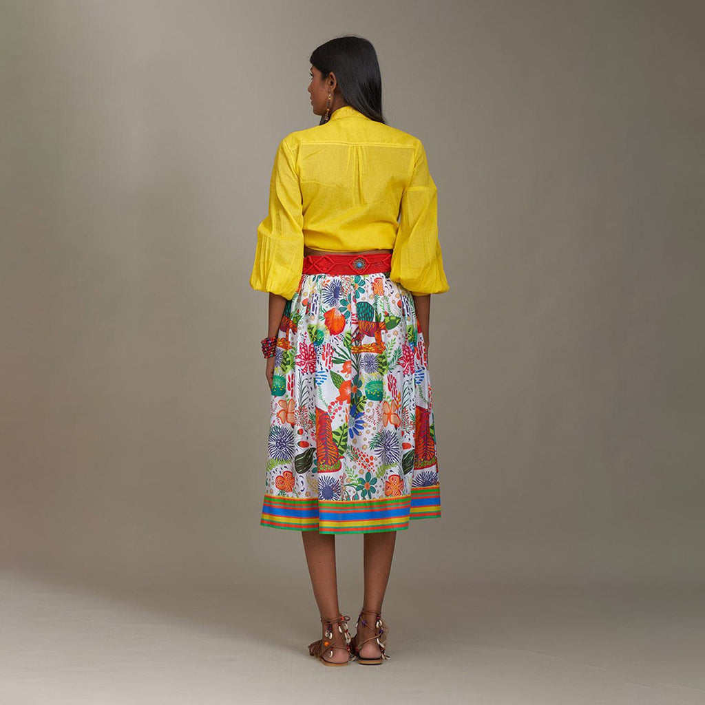 Andrea Gathered Short Skirt Jungle Trail Print