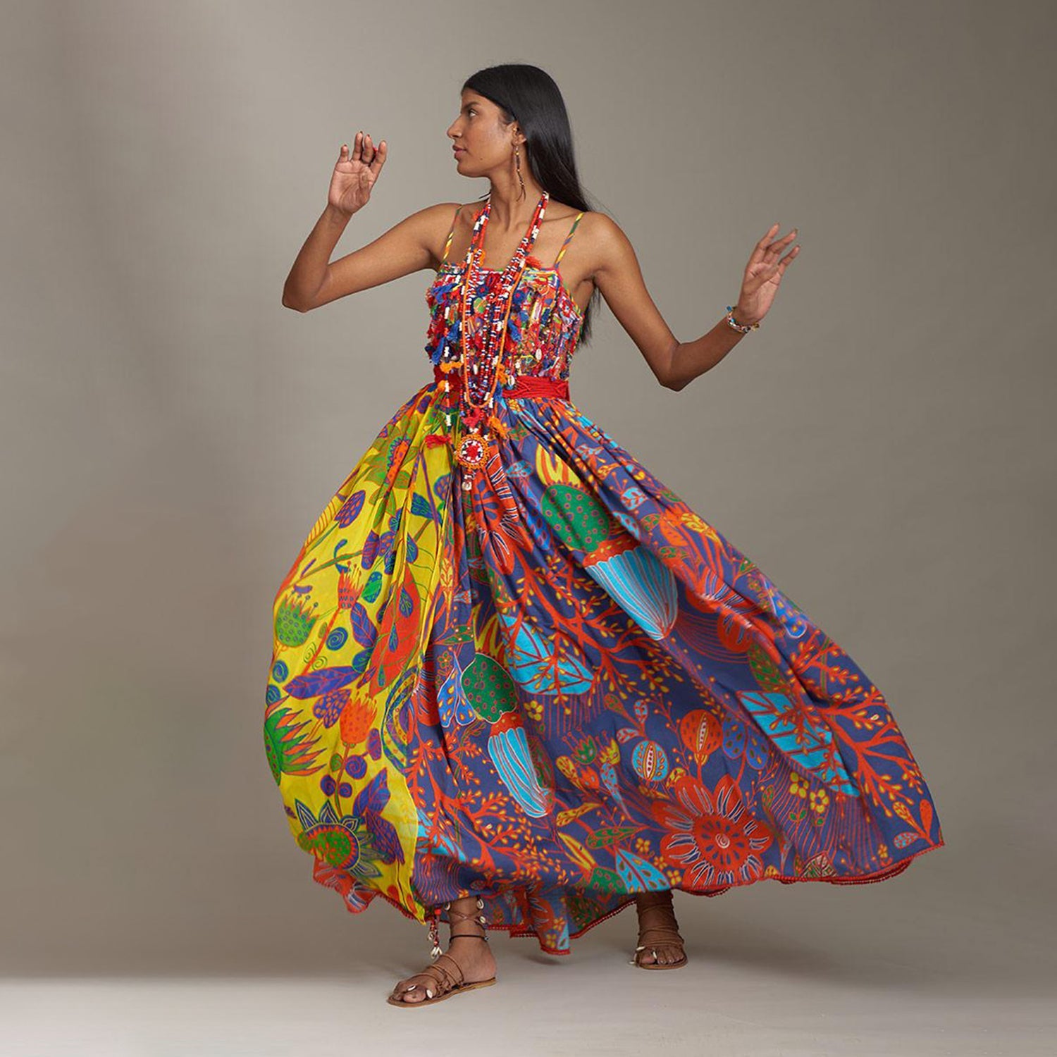 Anna Corset Spagetti Dress Forest Wonderland