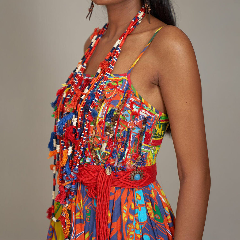 Anna Corset Spagetti Dress Forest Wonderland