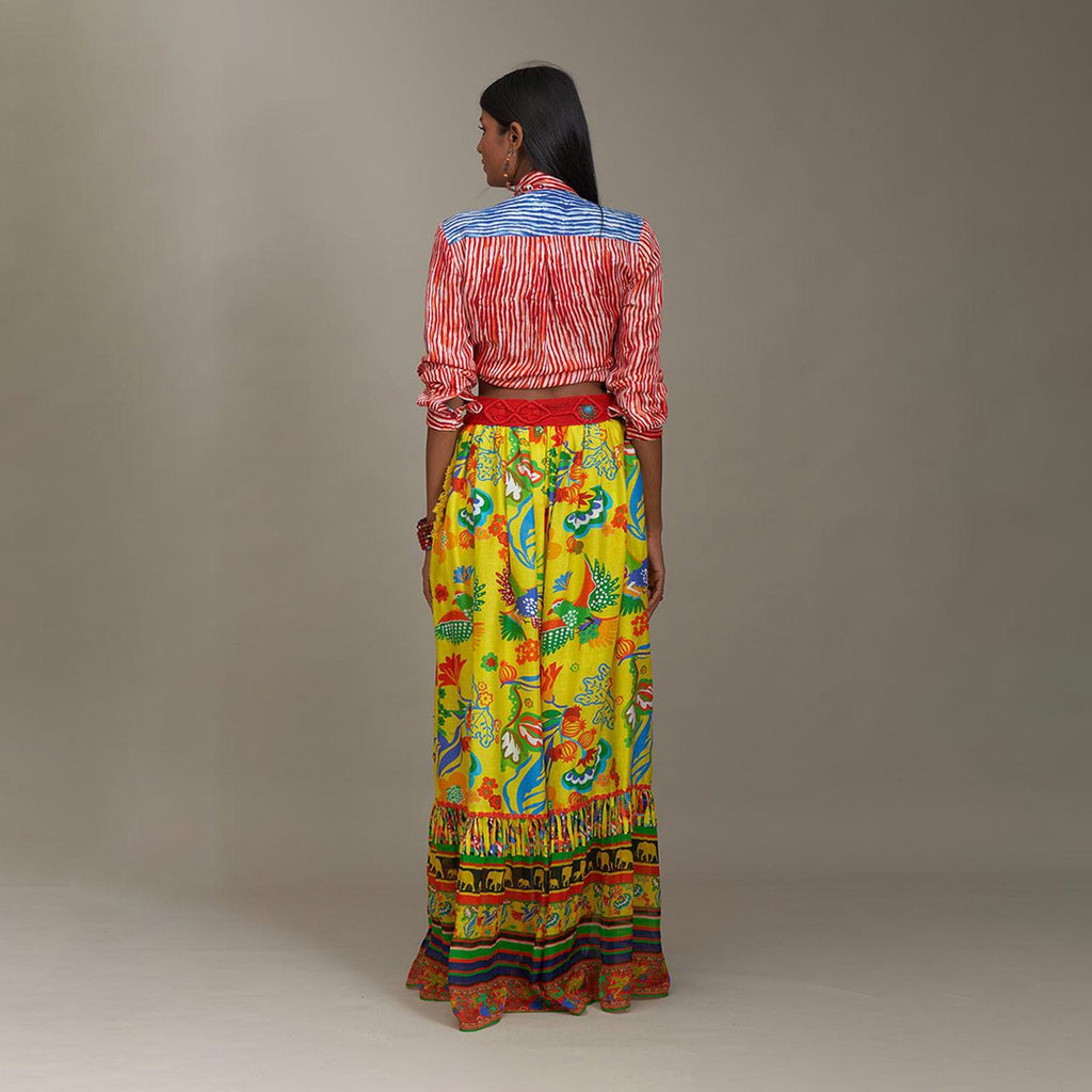 Arya Tiered Maxi Skirt Bird Family