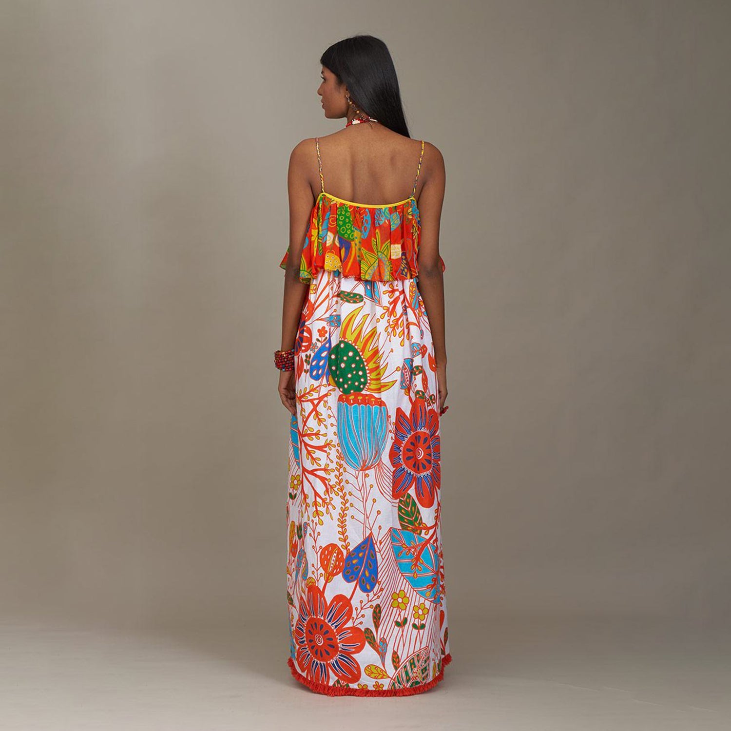 Athena Spagetti Tent Dress White Forest Wonderland