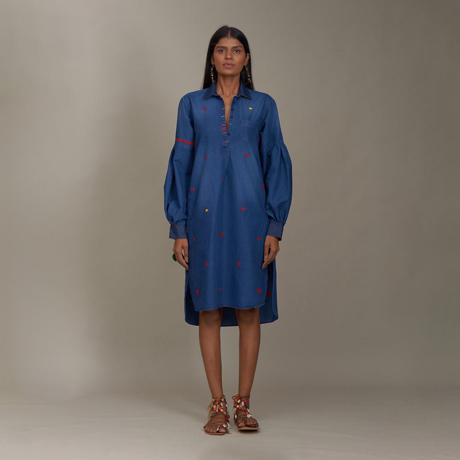 Carla Denim Shirt Dress Elephant