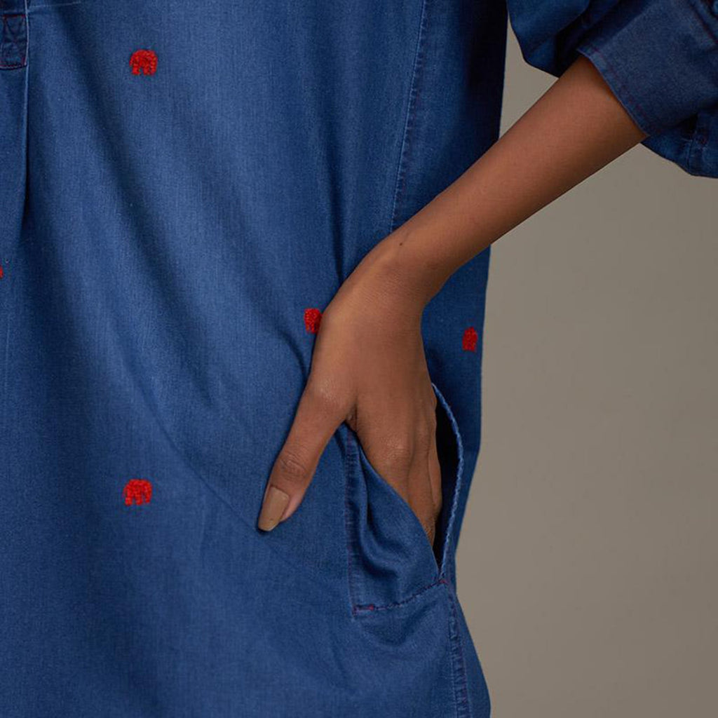 Carla Denim Shirt Dress Elephant
