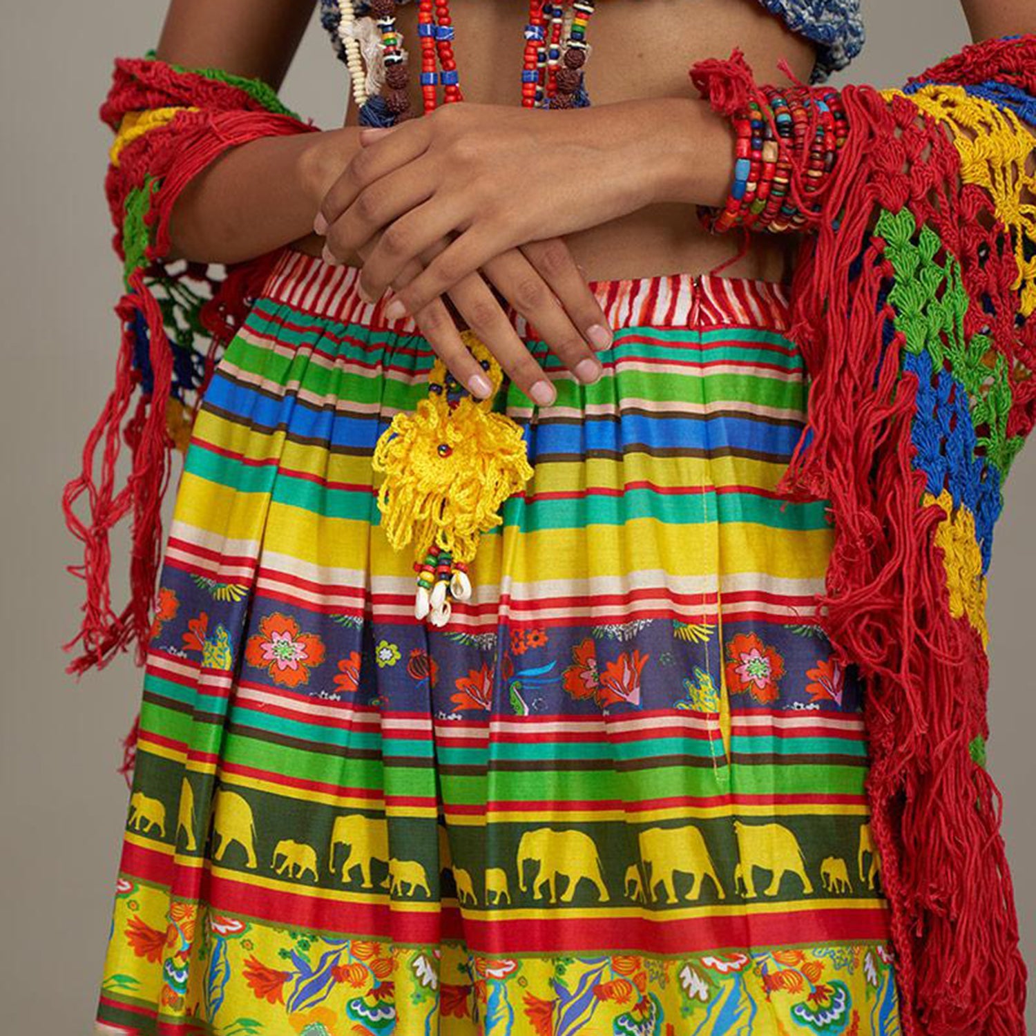 Elisa Border Maxi Skirt Jungle Trail