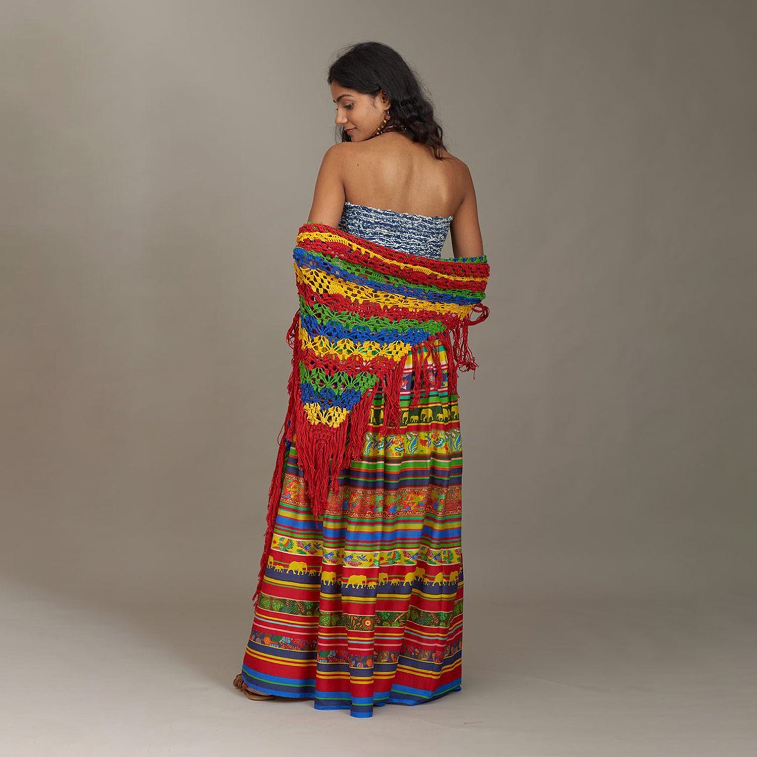 Elisa Border Maxi Skirt Jungle Trail