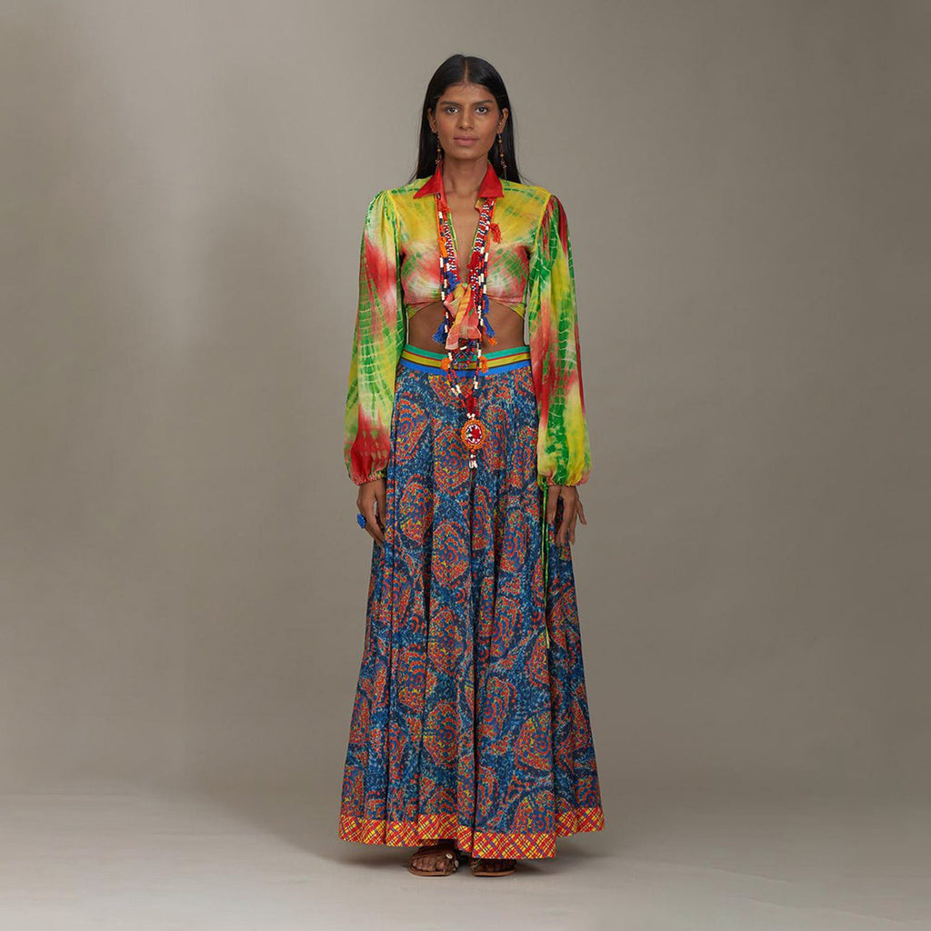 Elsie Tie Up Poetess Blouse Shibori Circle