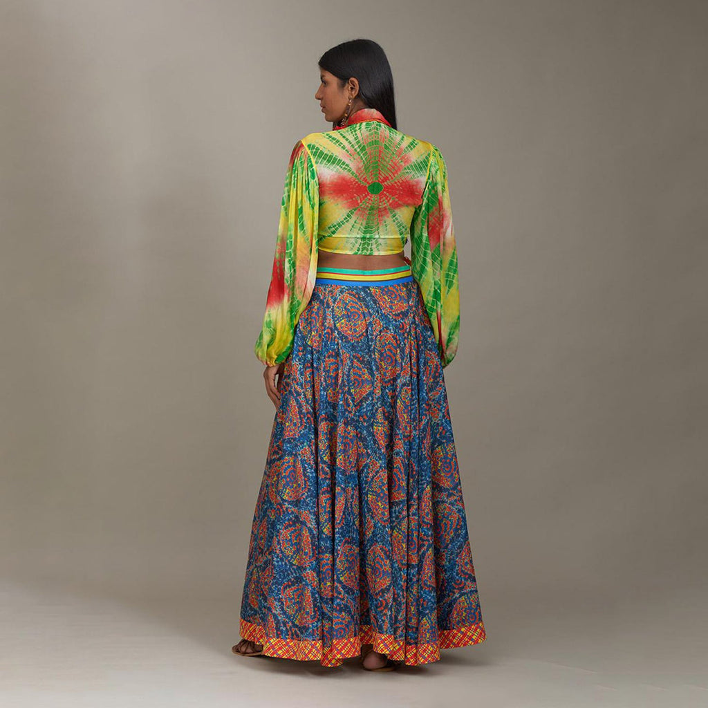 Elsie Tie Up Poetess Blouse Shibori Circle