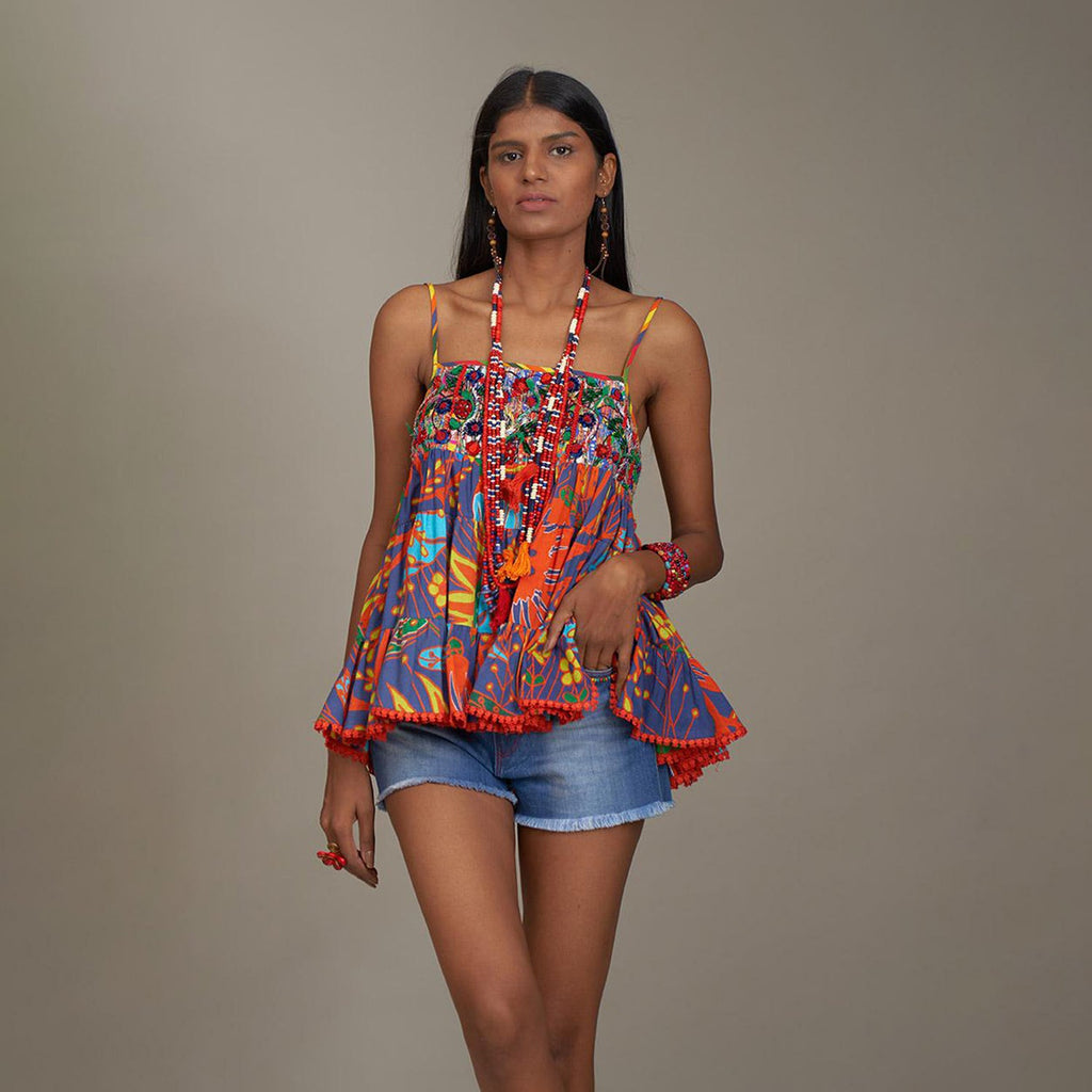 Hayden Baby Doll Corset Top Forest Wonderland